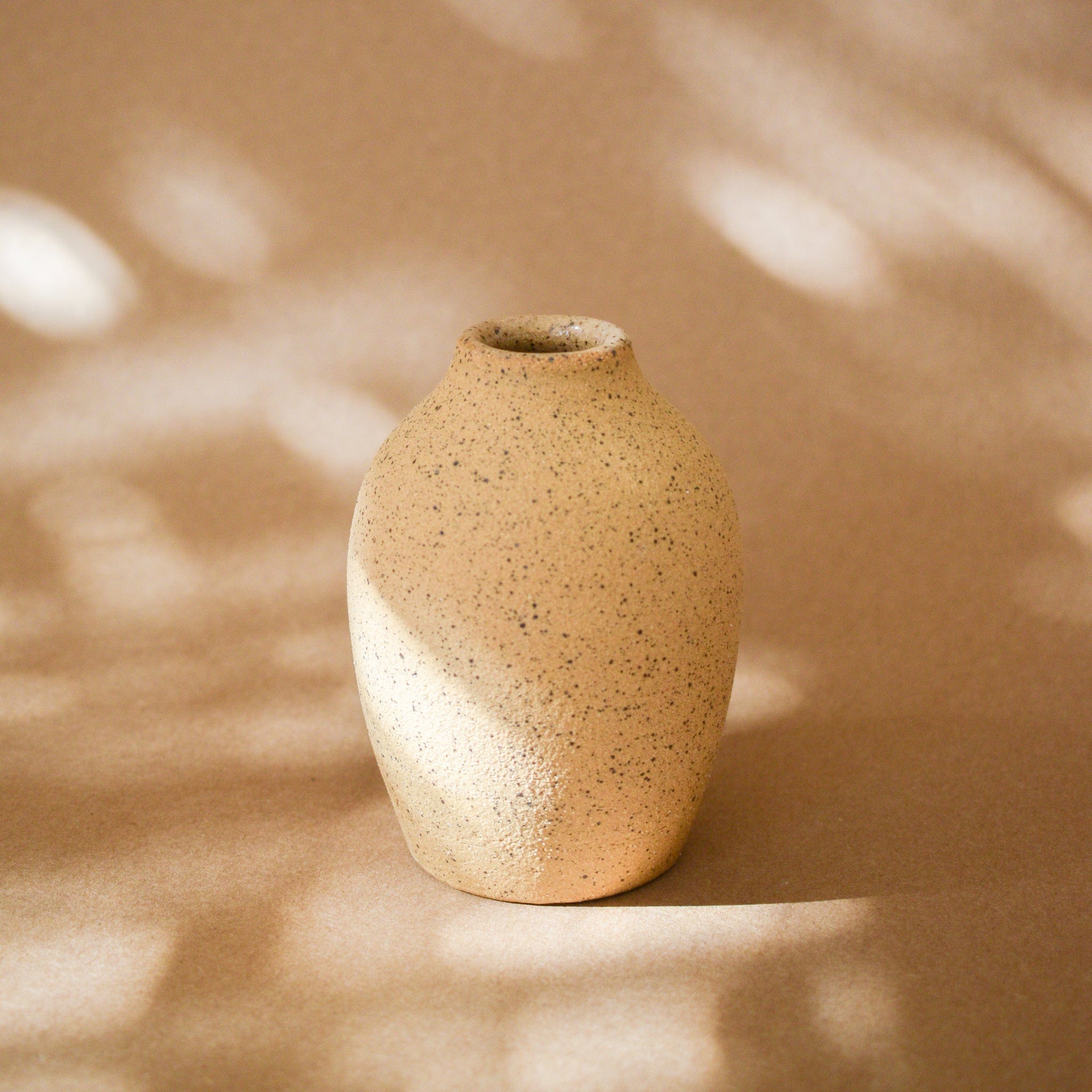 A WAYS AWAY Decor Speckled Sand Ceramic Bud Vase