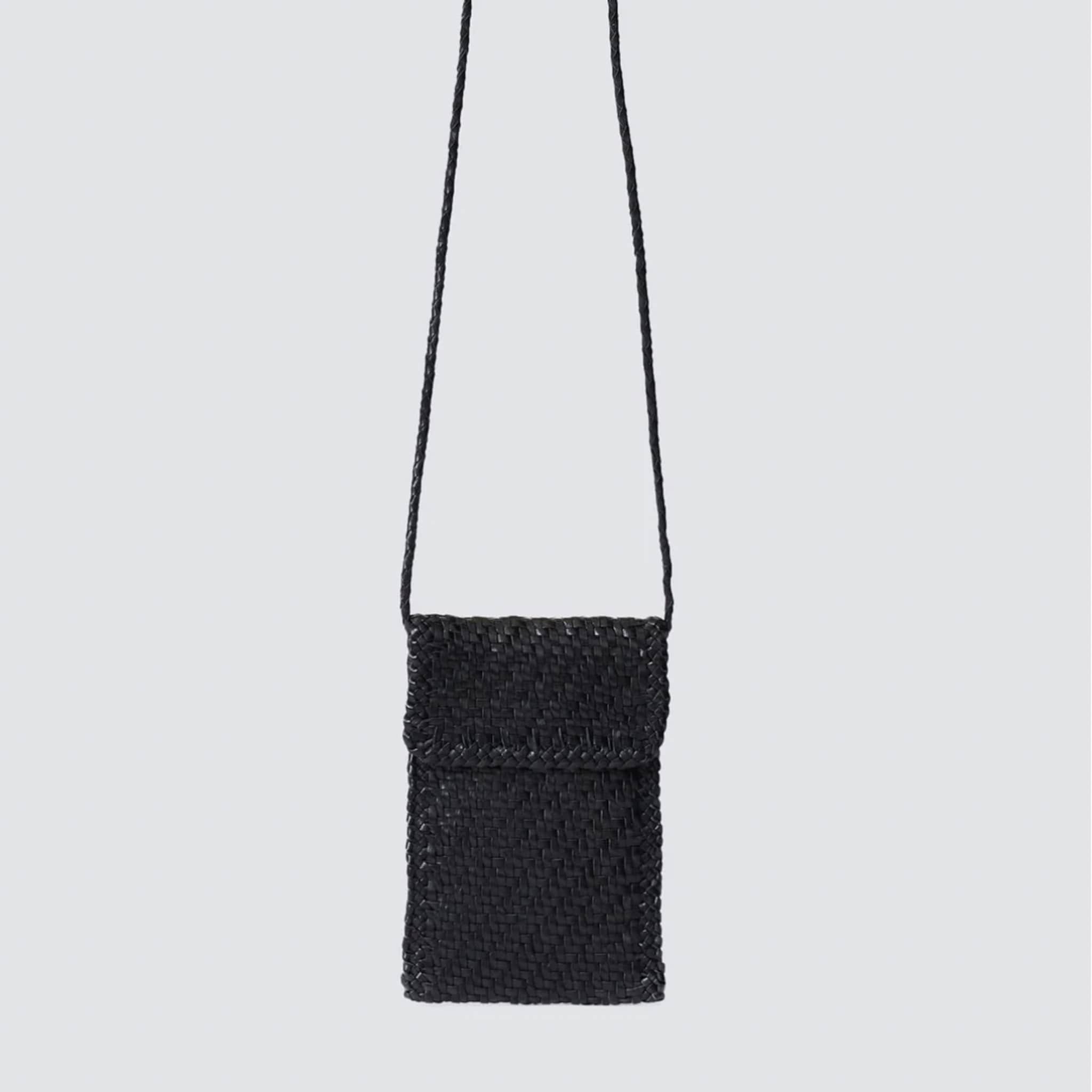 Dragon Diffusion Handbags Black Woven Phone Crossbody by Dragon Diffusion