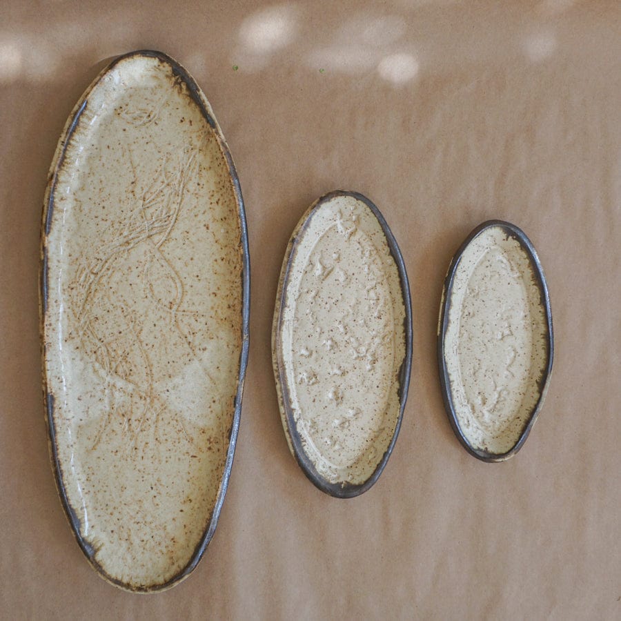 Gina Desantis Ceramics Decor Sand Luna Texturized Tray