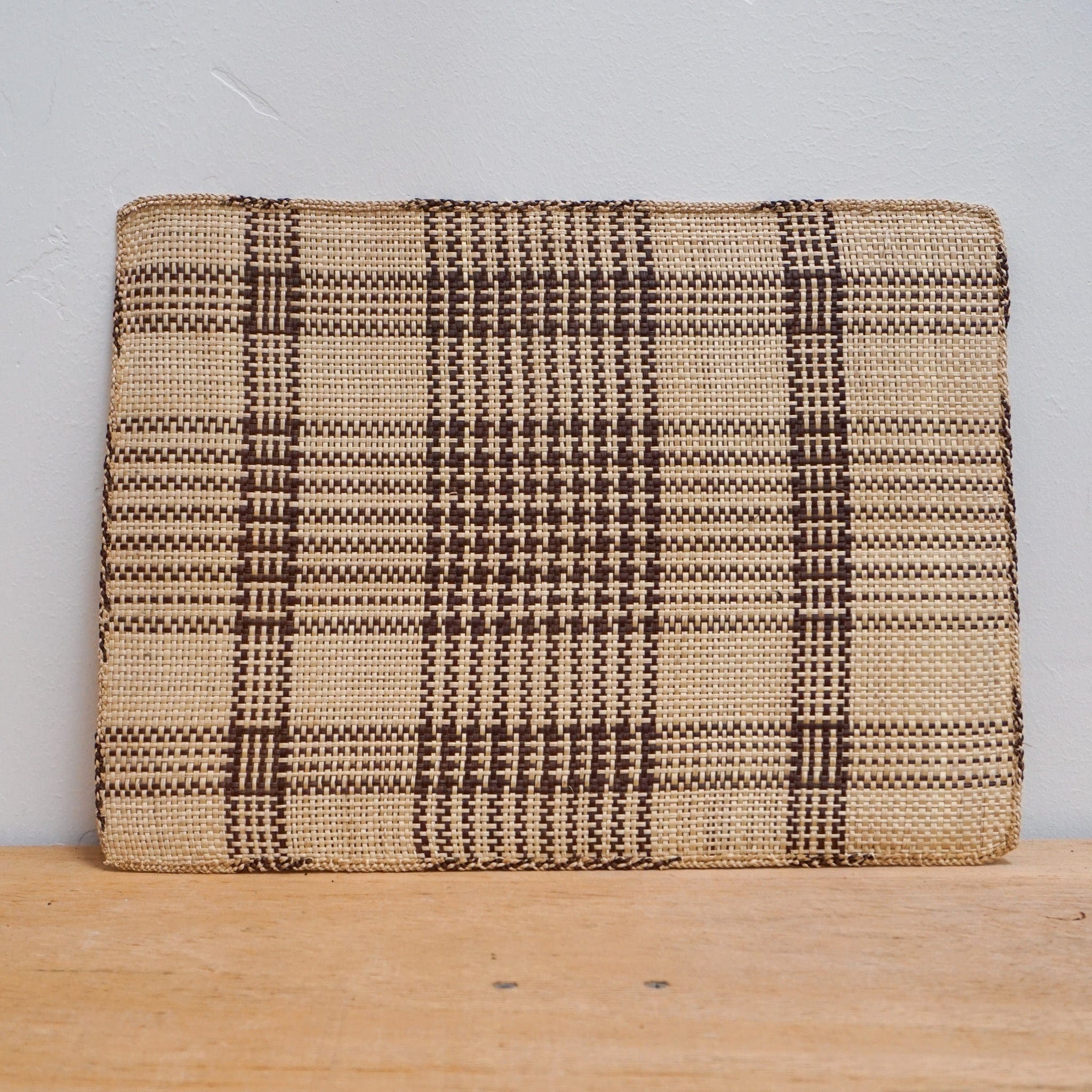 Guanabana Placemats Beige/Brown Striped Straw Placemat by Guanabana