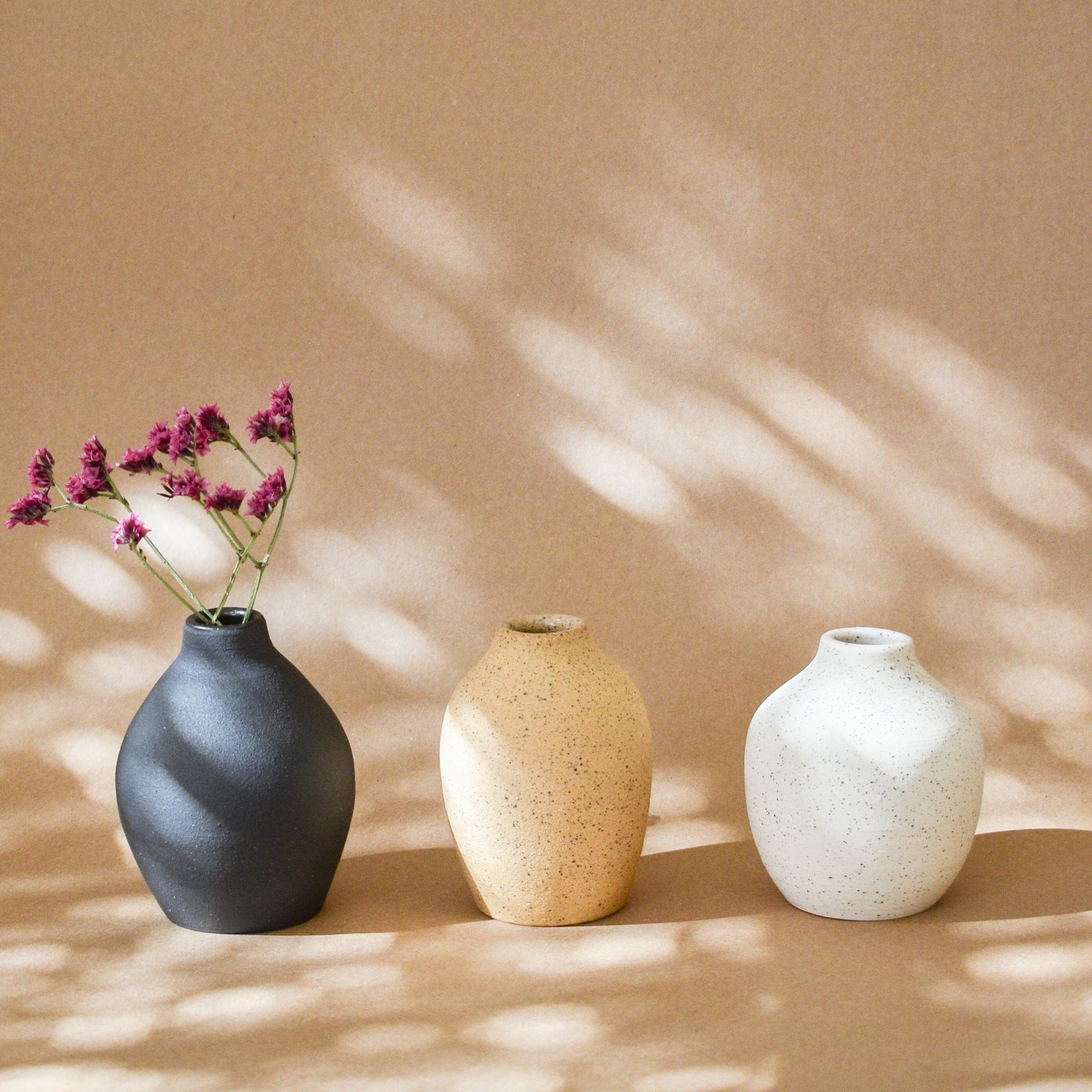 A WAYS AWAY Decor Black Matte Ceramic Bud Vase - Black Matte