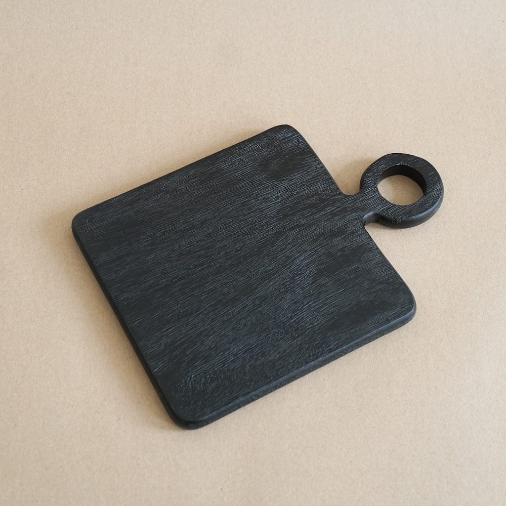 BE HOME Kitchen Square Brushed Black Wood Board - Square