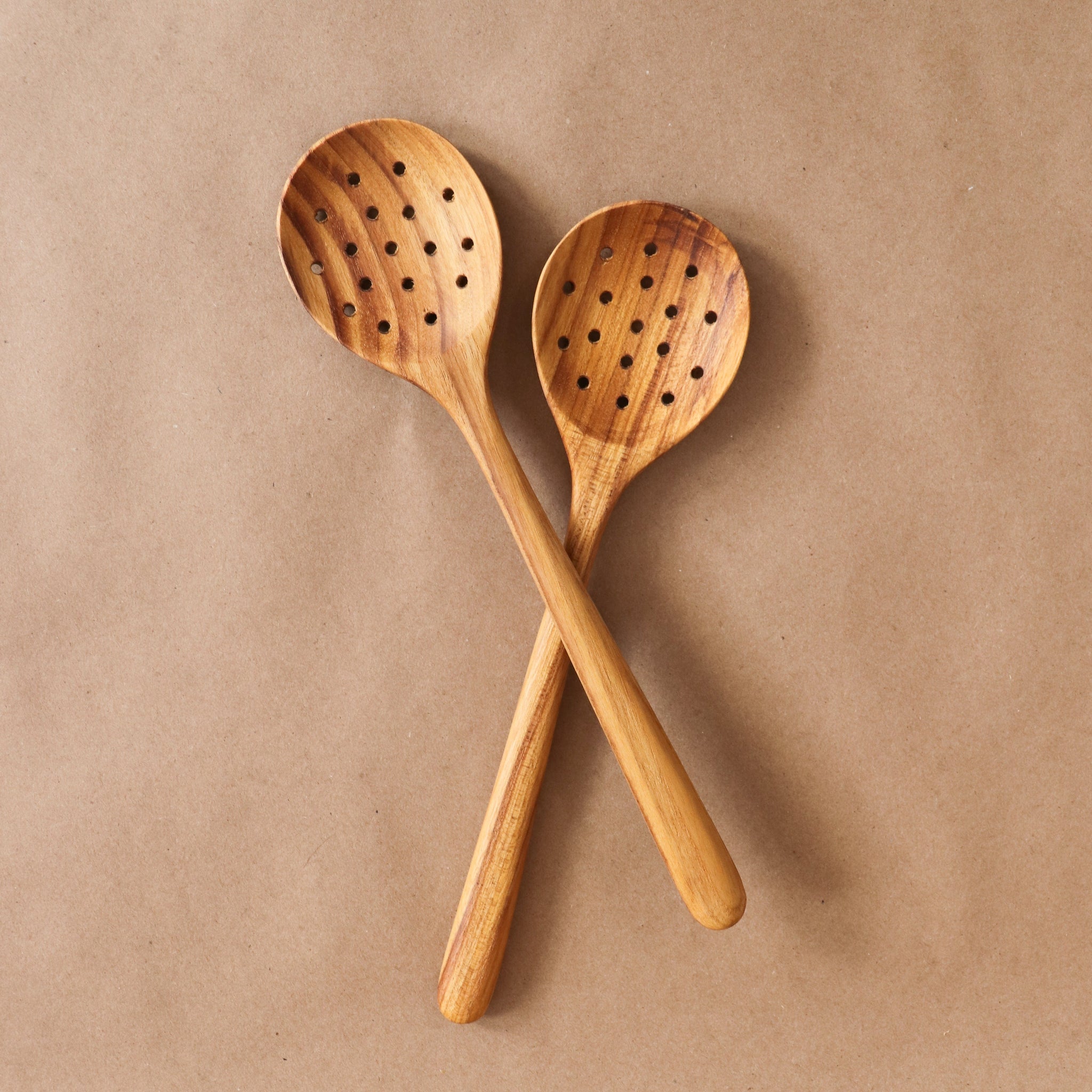 BE HOME Kitchen Teak Strainer Spoon