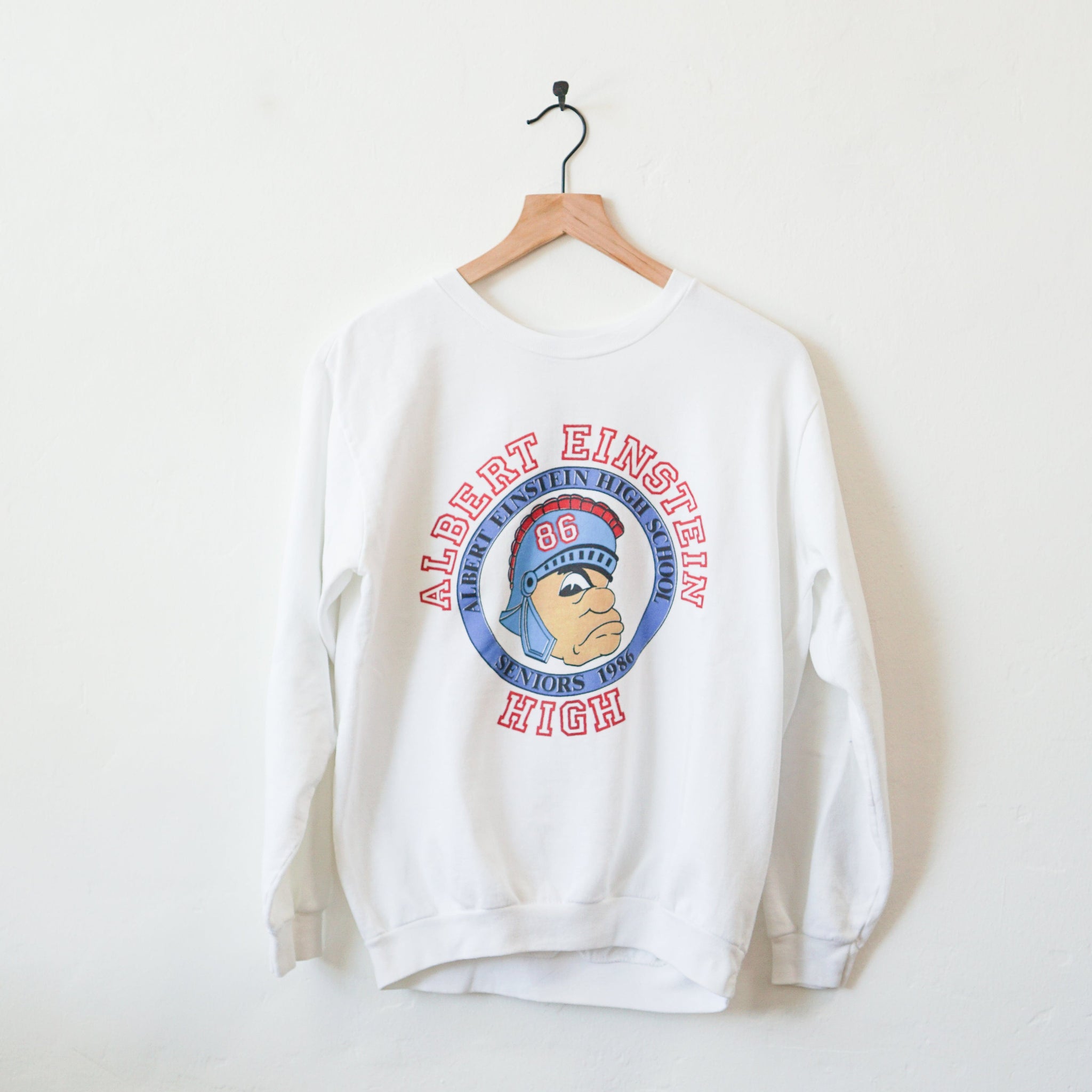 Benbrook Farms Apparel & Accessories White Albert Einstein High School / One Size Vintage Sweatshirts