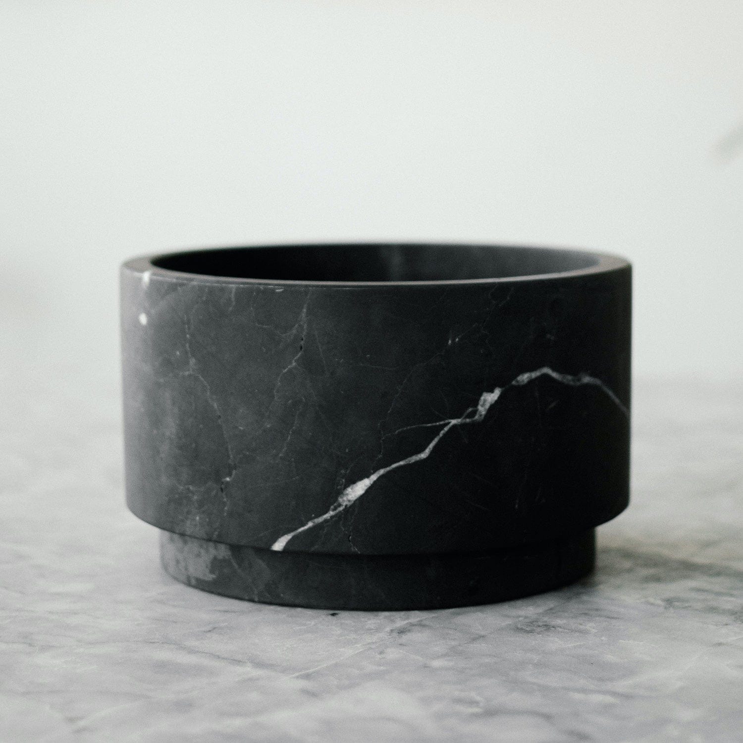 Casa Mineral Kitchen Black Marble Cilindro Bajo Bowl | PICKUP ONLY