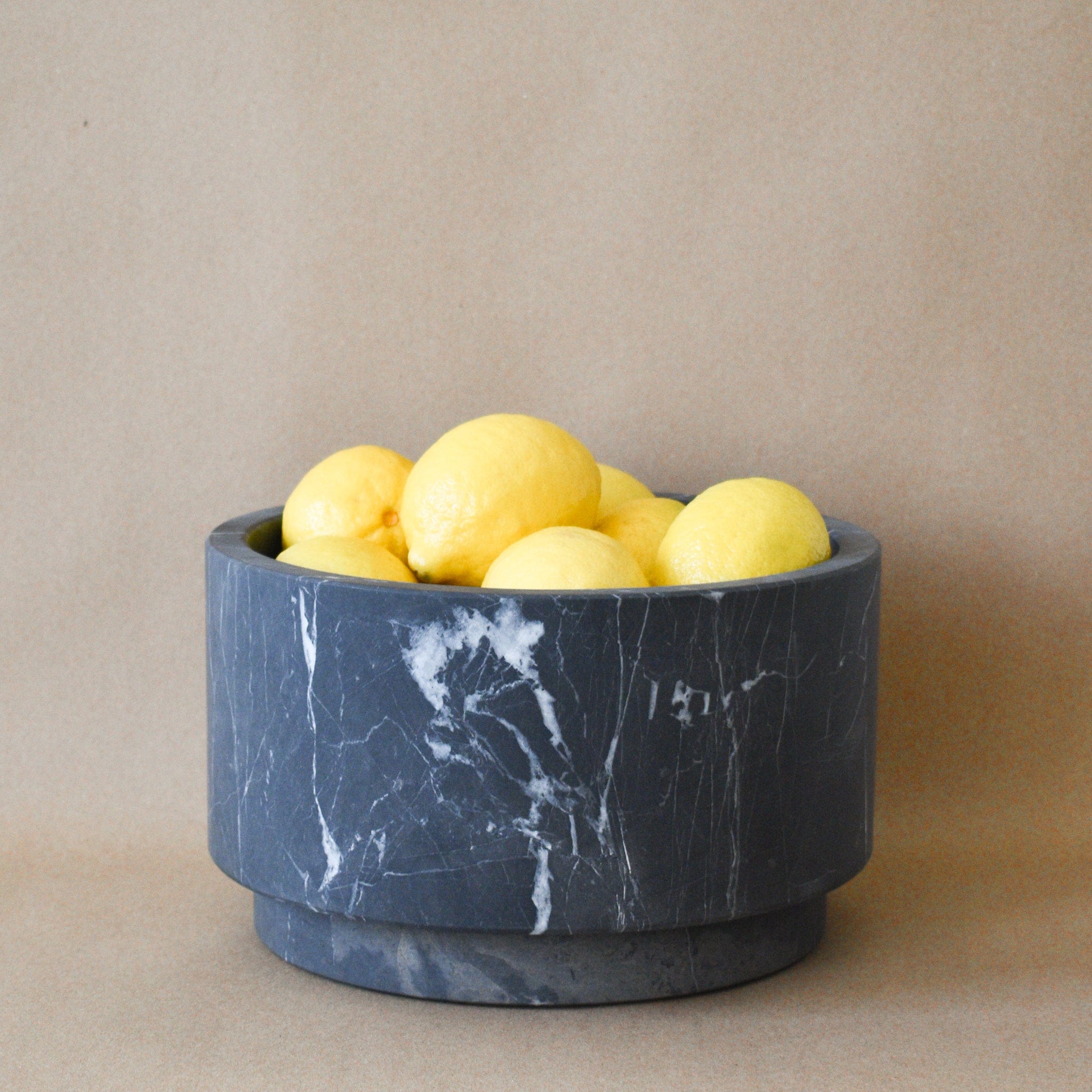 Casa Mineral Kitchen Black Marble Cilindro Bajo Bowl | PICKUP ONLY