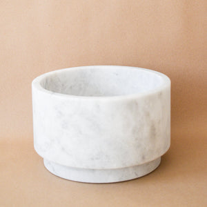 Casa Mineral Kitchen White Marble Cilindro Bajo Bowl | PICKUP ONLY