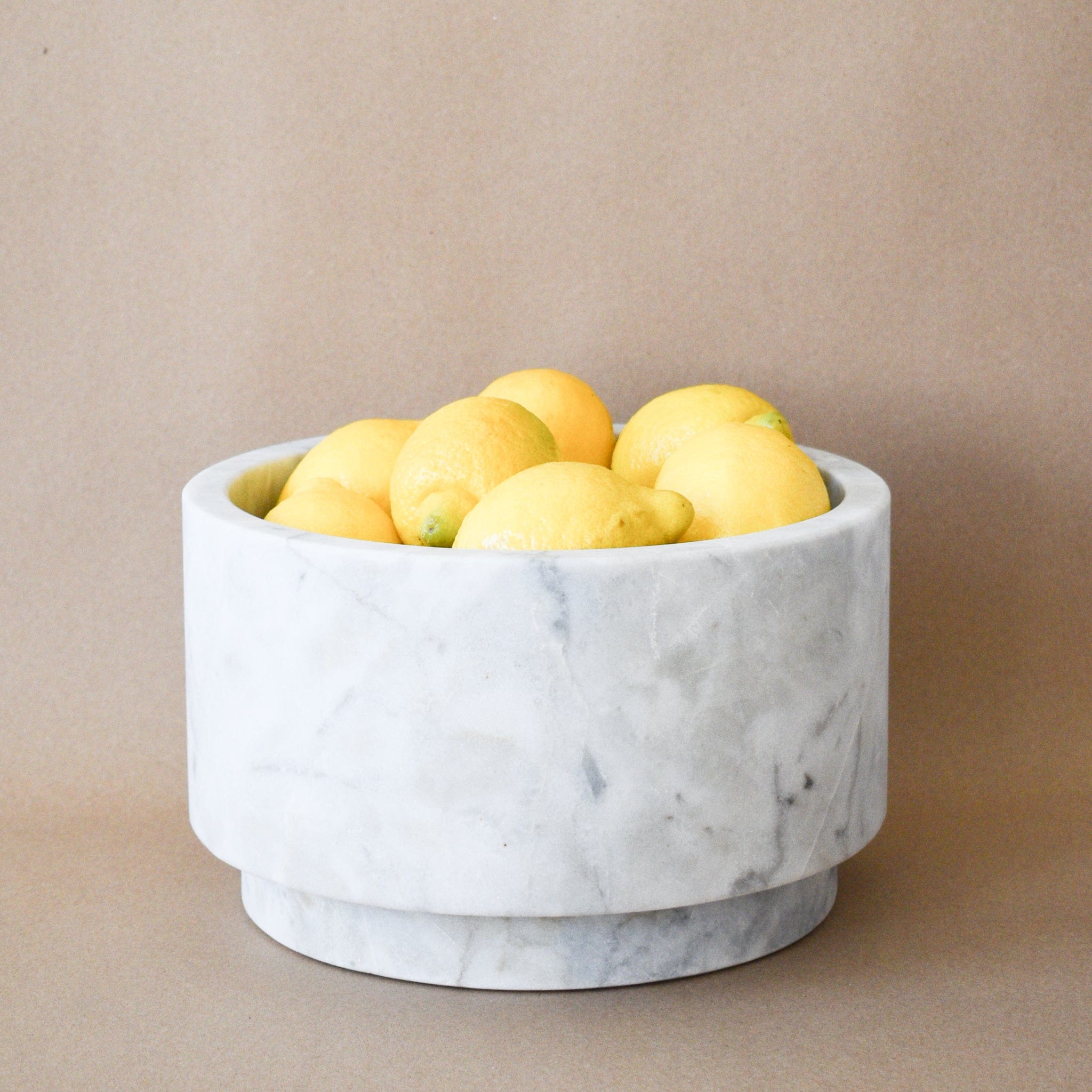 Casa Mineral Kitchen White Marble Cilindro Bajo Bowl | PICKUP ONLY