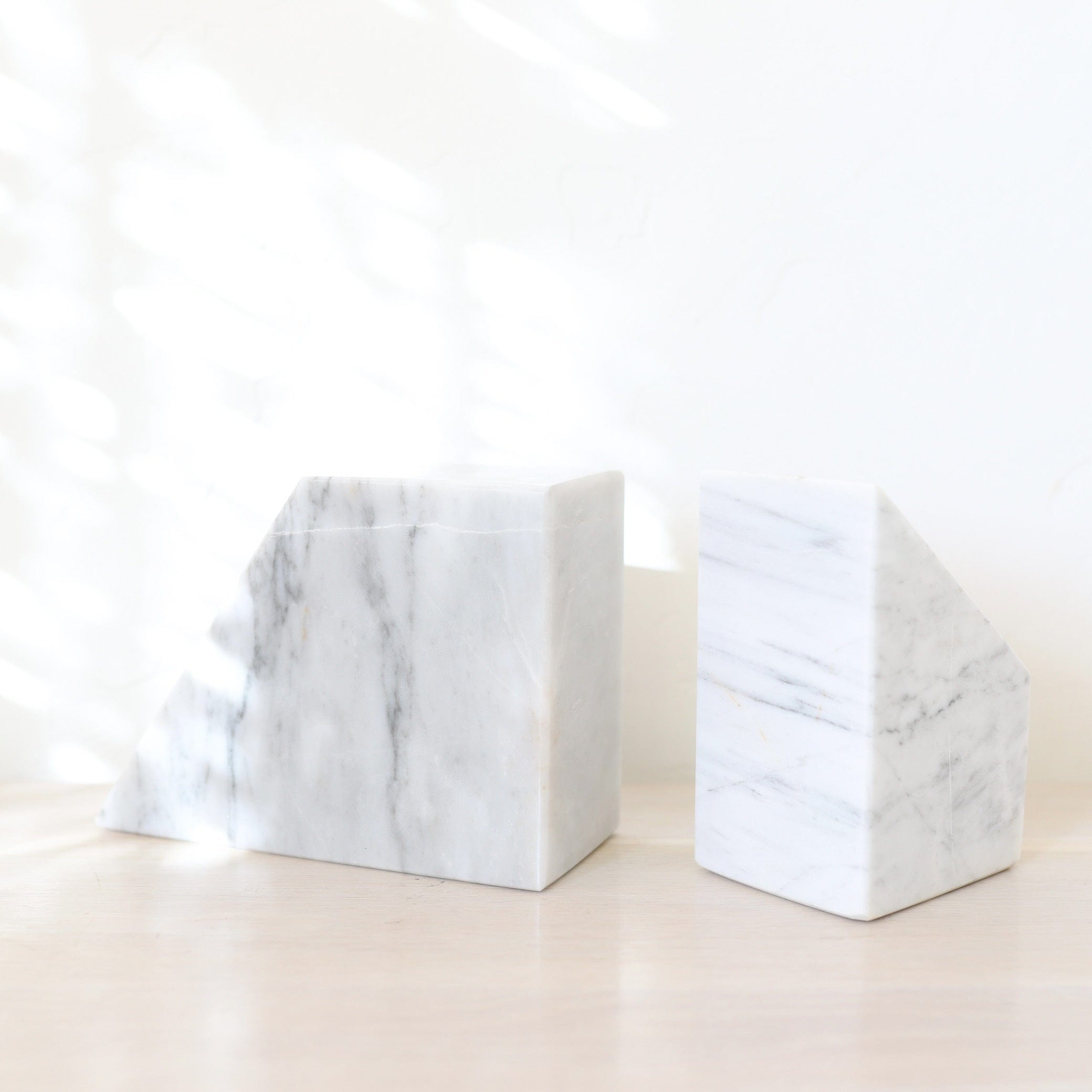 CDMX Decor White Marble Bookends | CURBSIDE PICKUP ONLY
