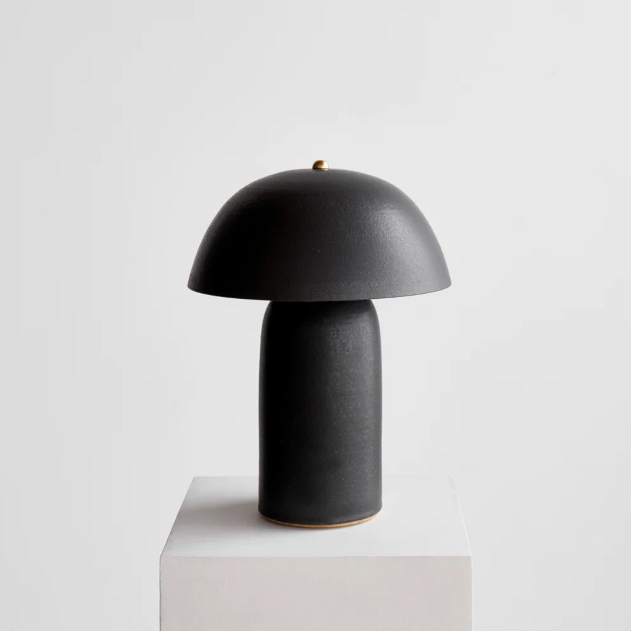 Ceramicah Decor Black Medium Tera Lamp by Ceramicah - Stone | CURBSIDE PICK UP ONLY