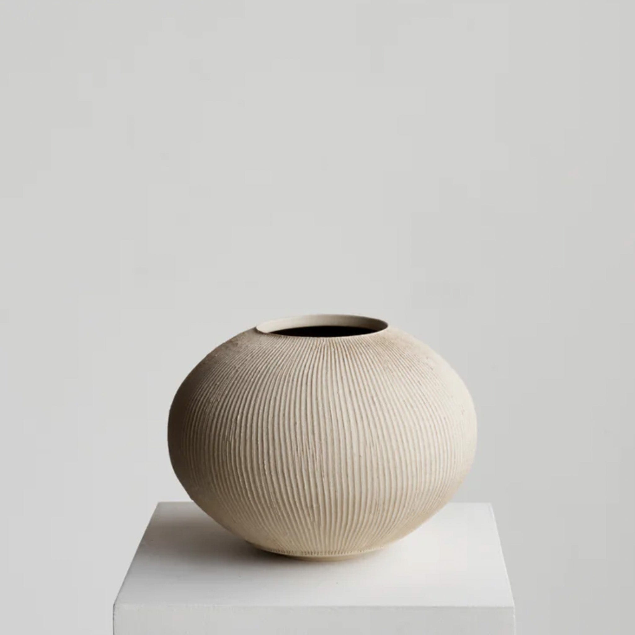 Ceramicah Decor Ceramicah Dune 01 Vessel - Stone - Medium | CURBSIDE PICK UP ONLY