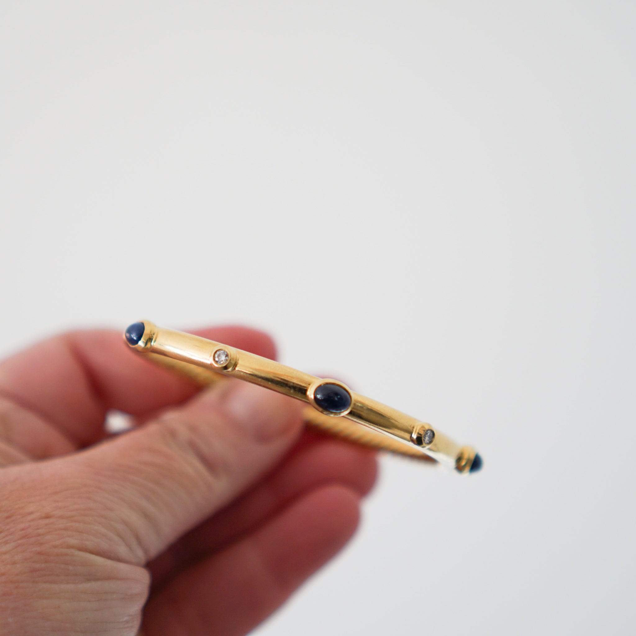 +COOP Jewelry Collection of Vintage Lapis + Gold Bangle Bracelets
