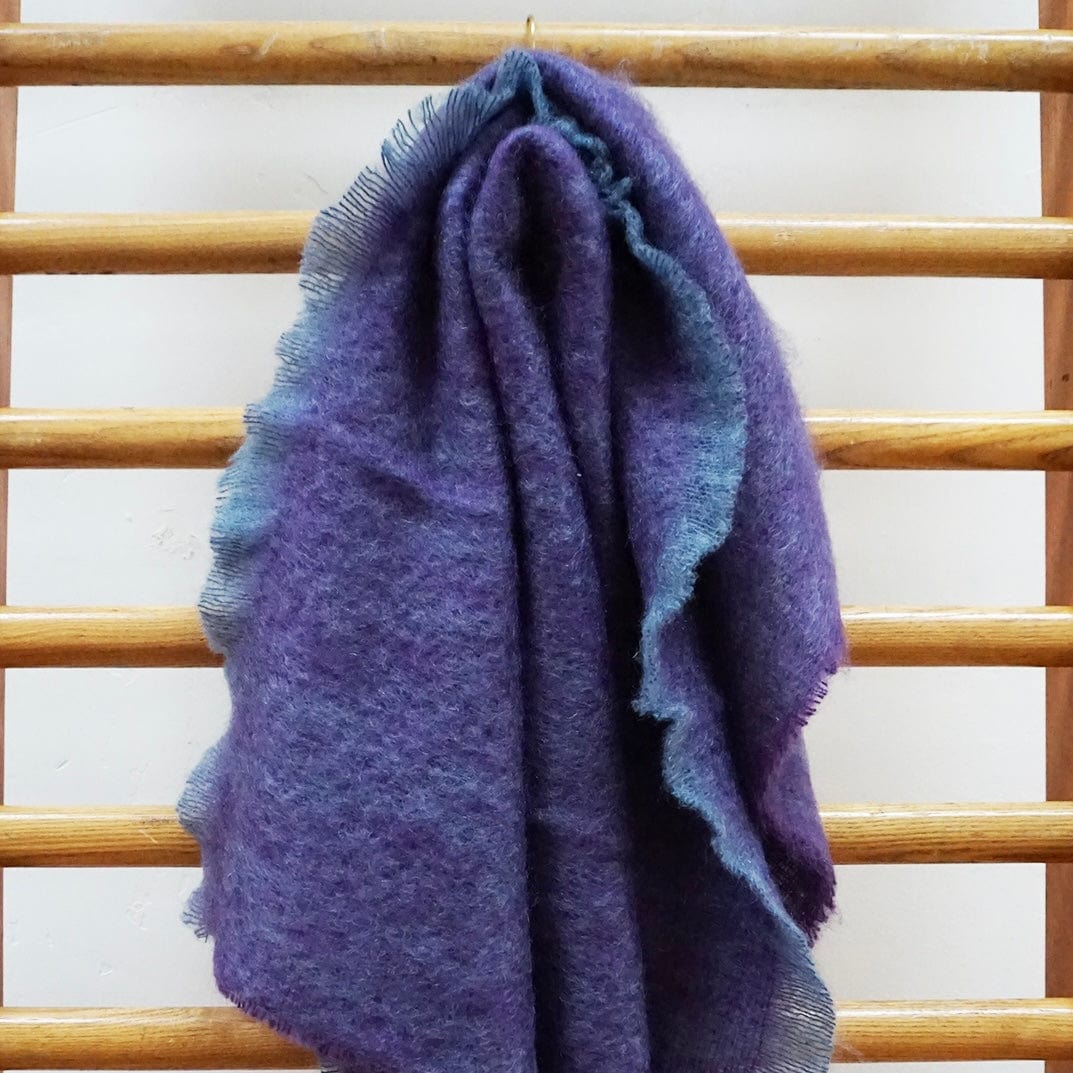 Cushendale Linens & Bedding Aubergine Clash Mohair Throw Blanket