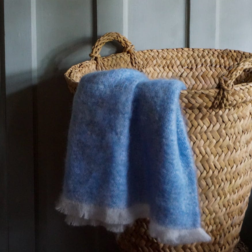Cushendale Linens & Bedding Azure Mohair Throw Blanket