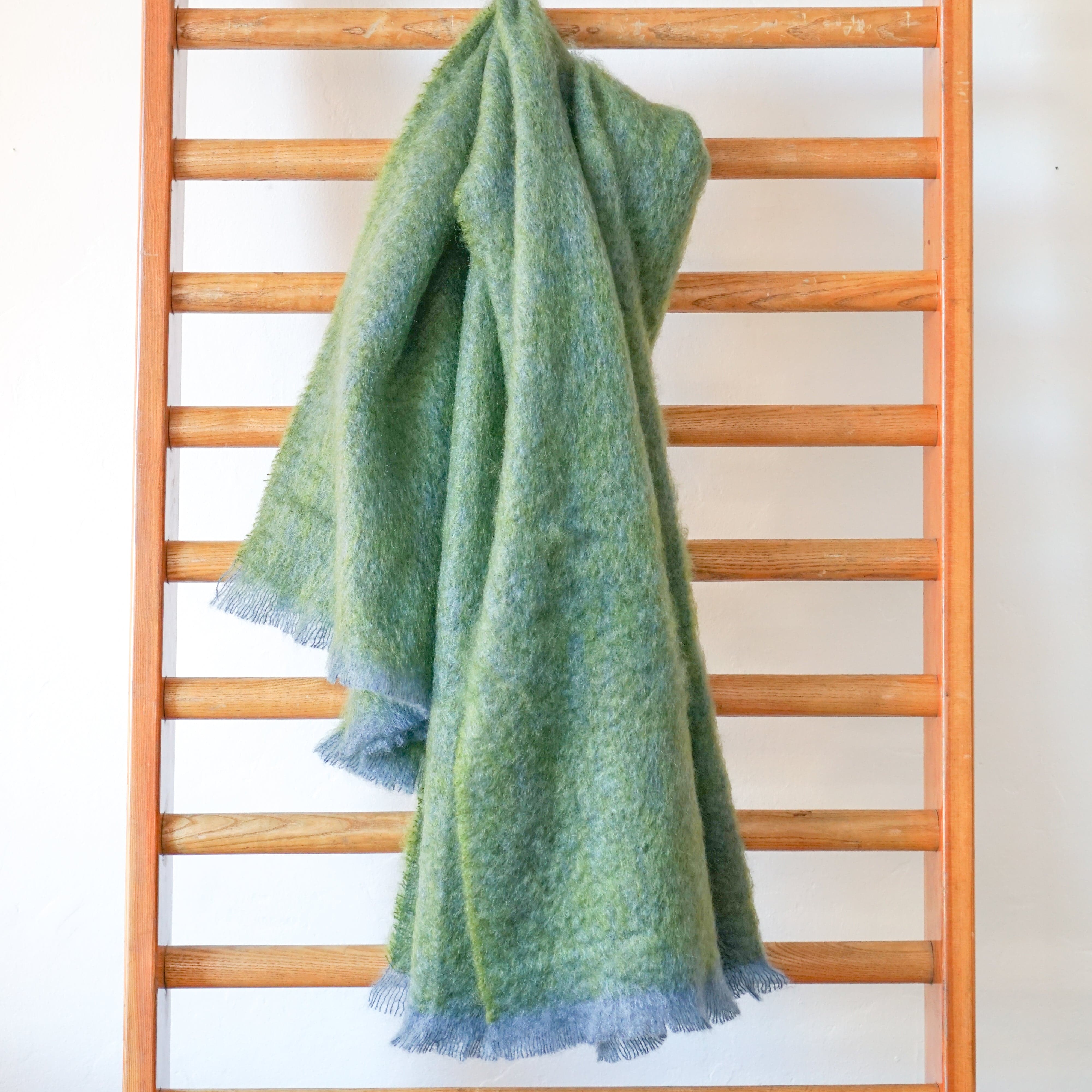 Cushendale Linens & Bedding Green Clash Mohair Throw Blanket