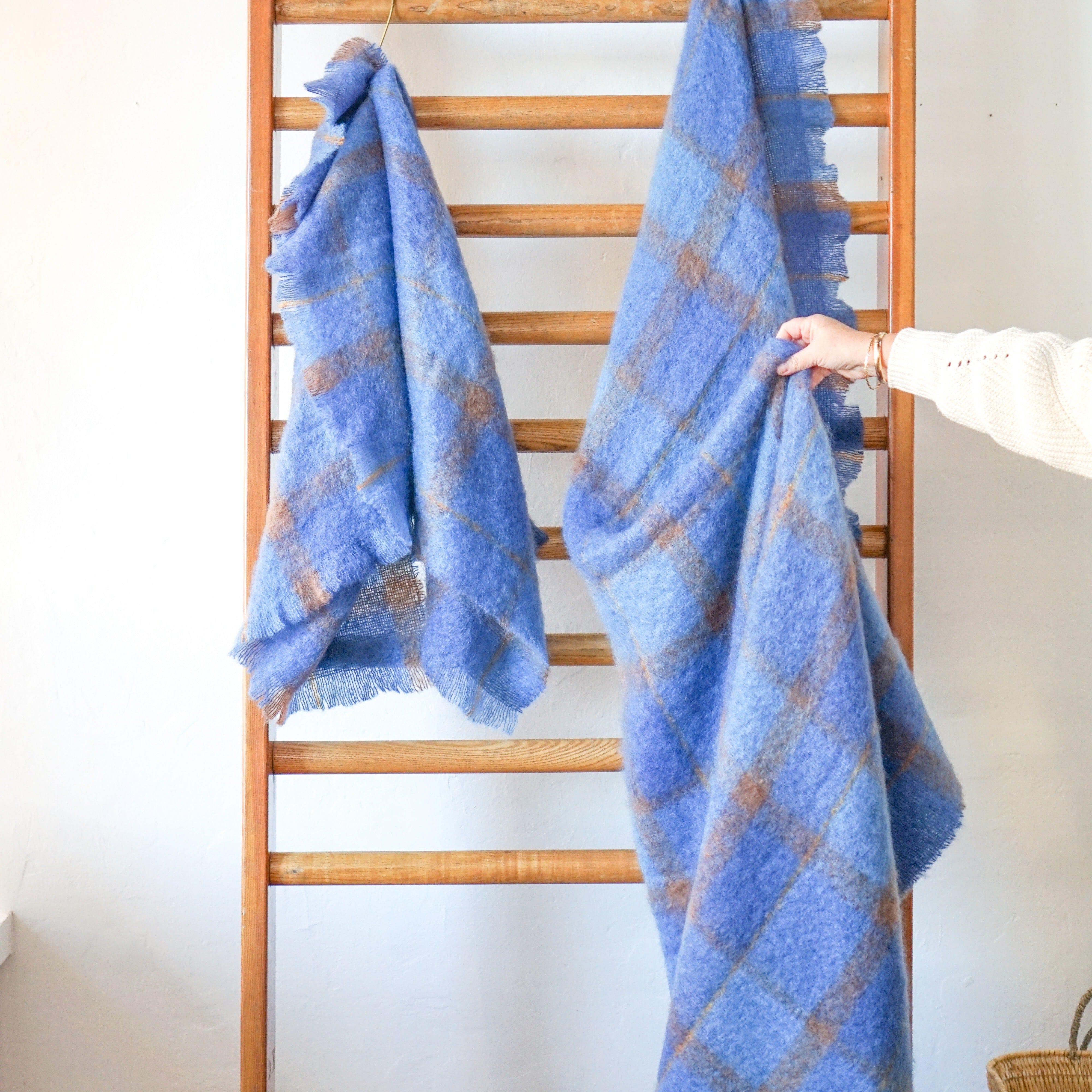 Cushendale Linens & Bedding Large Bluebird Mohair Throw Blanket - Large