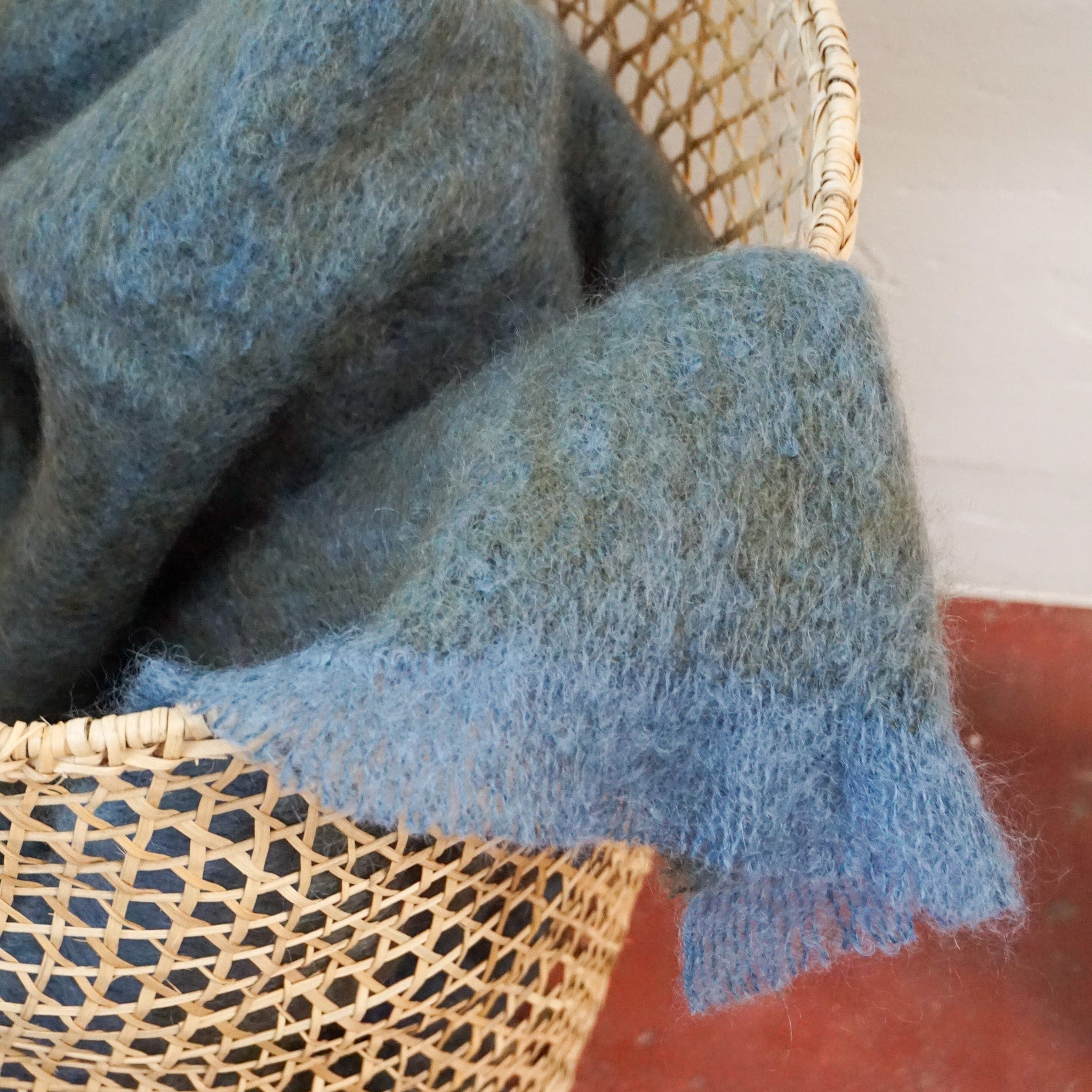 Cushendale Linens & Bedding Moss / Large Clash Mohair Throw Blanket