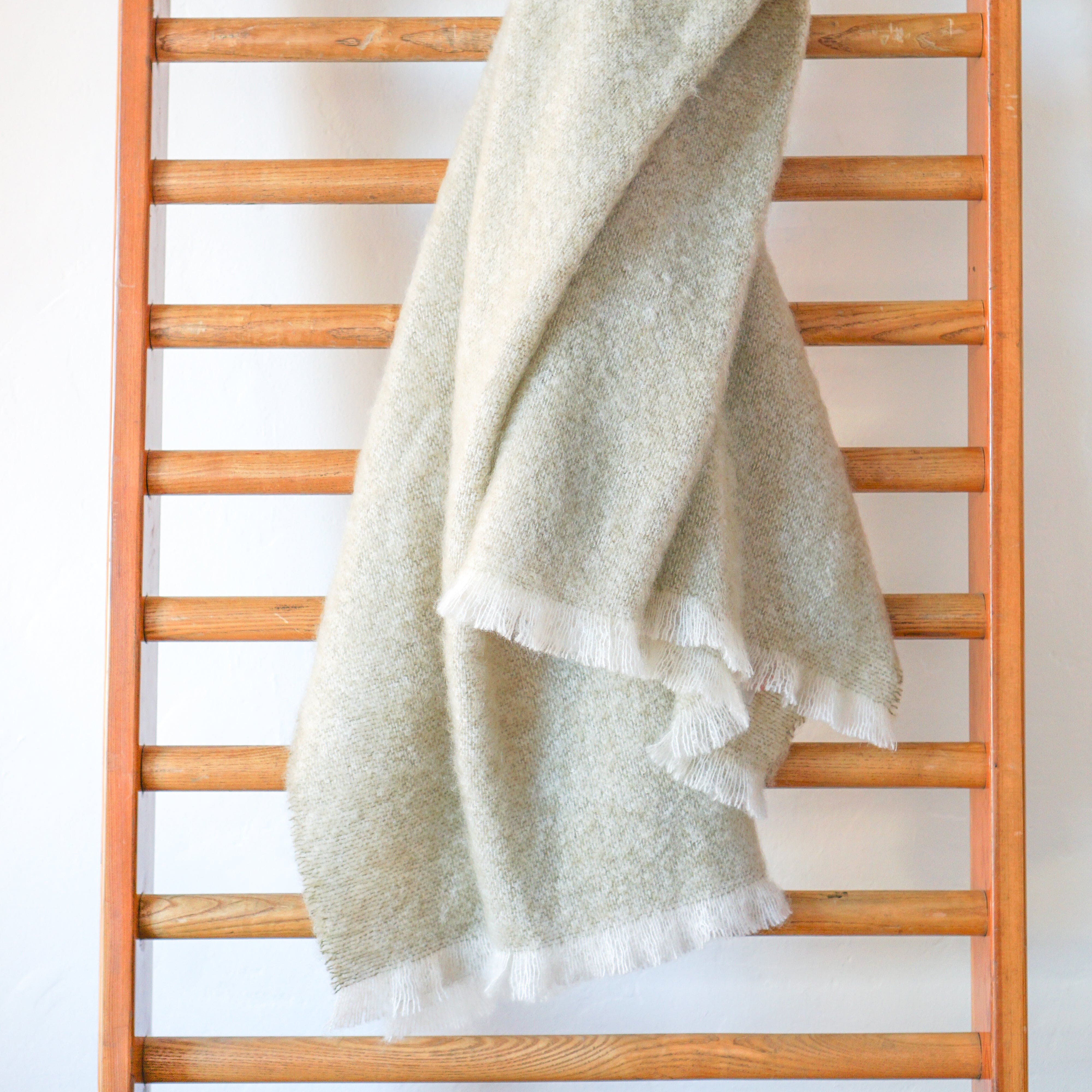 Cushendale Linens & Bedding Pale Olive / Small Mooneen Mohair Throw Blanket