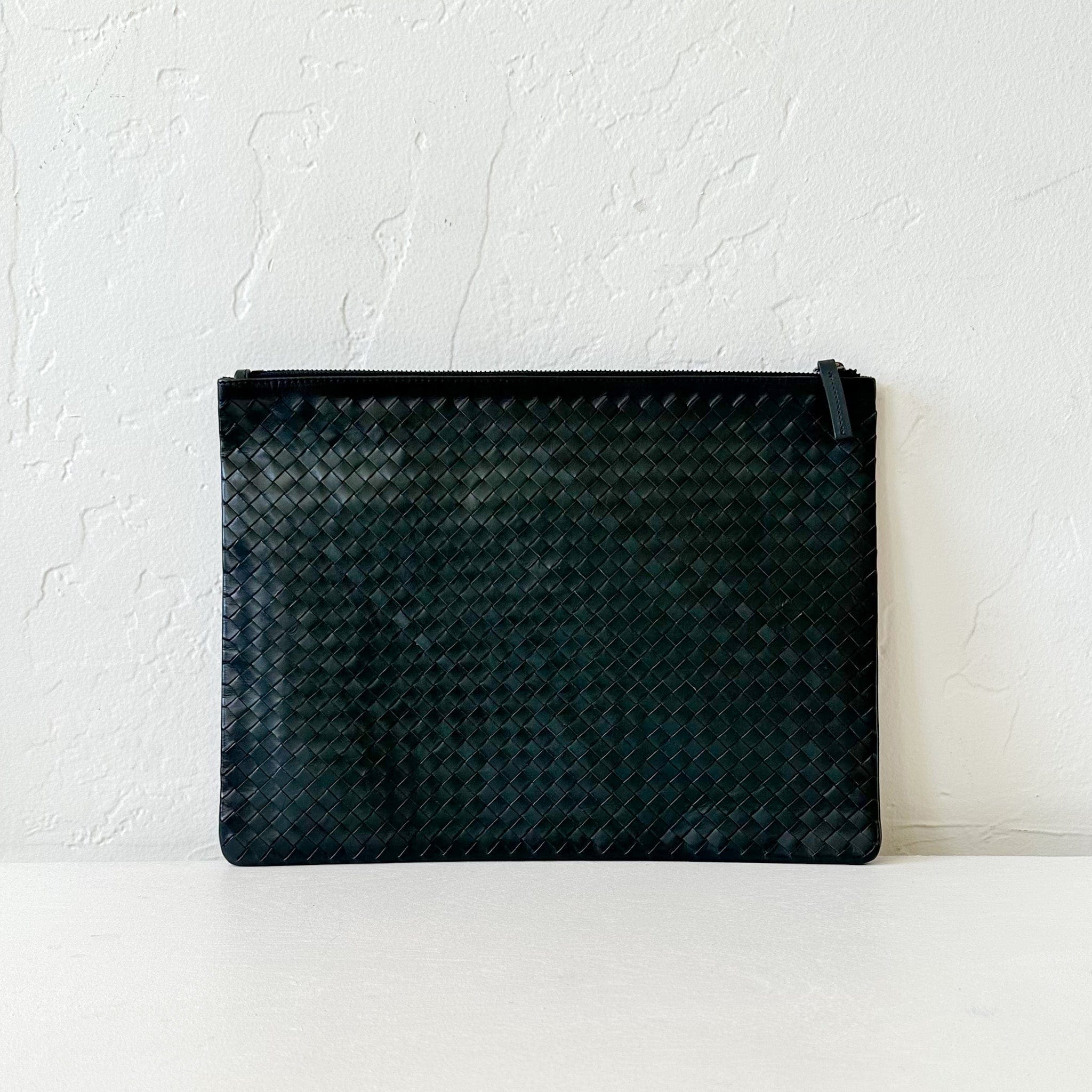 Dragon Diffusion Bags + Wallets Blue Woven A4 Pochette by Dragon Diffusion