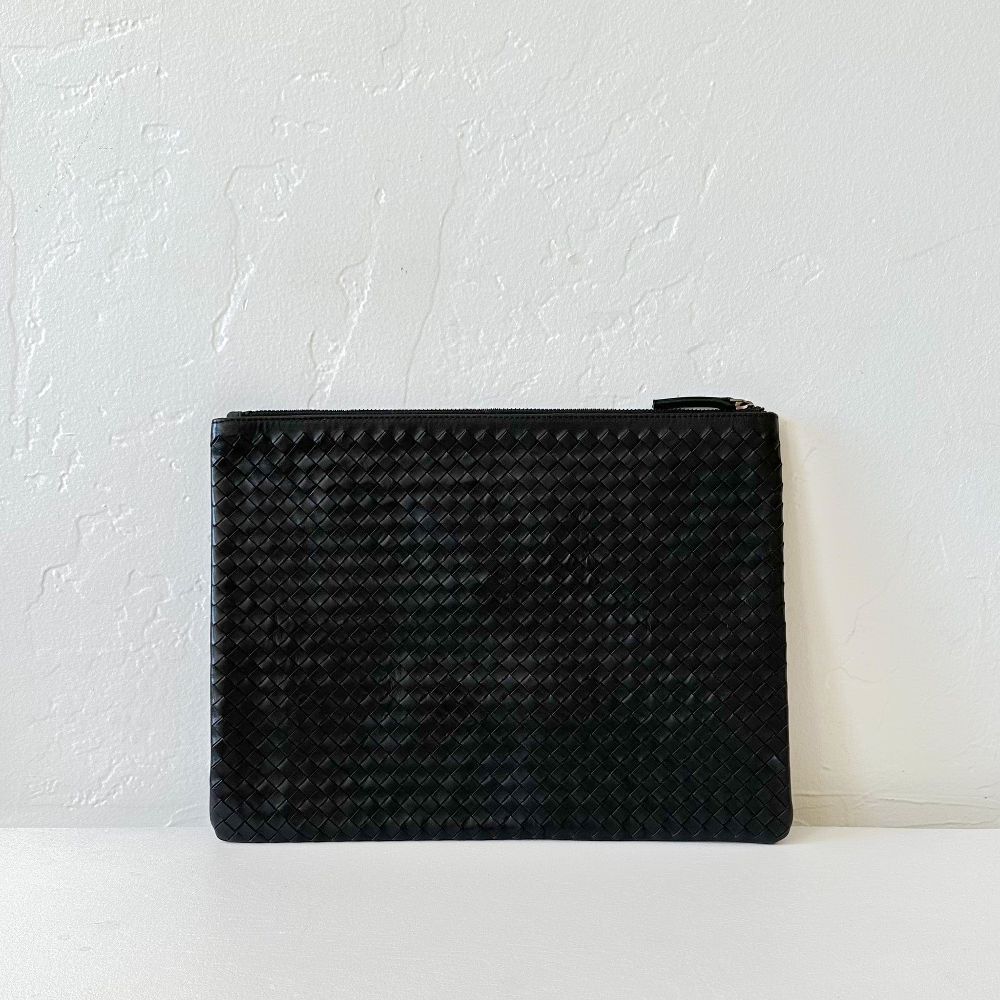 Dragon Diffusion Handbags Black Woven A4 Pochette by Dragon Diffusion - Black