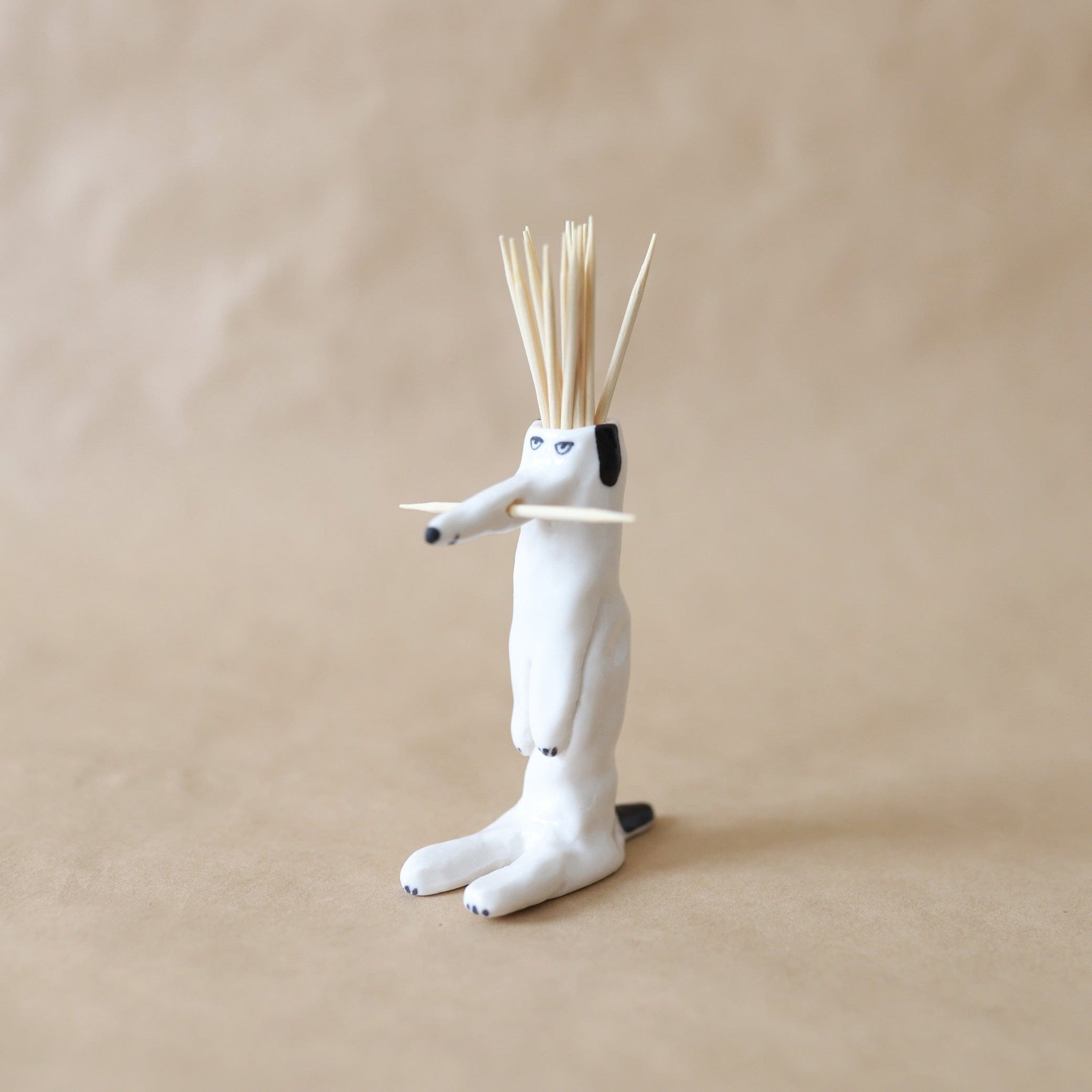 Eleonor Bostrom Ceramics Decor, Kitchen Dog Toothpick Holder by Eleanor Bostrom