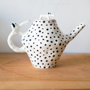 Eleonor Bostrom Ceramics Kitchen Dog Coffee + Tea Pot with Spots by Eleonor Bostrom