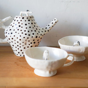 Eleonor Bostrom Ceramics Kitchen Dog Tea Cup by Eleonor Bostrom
