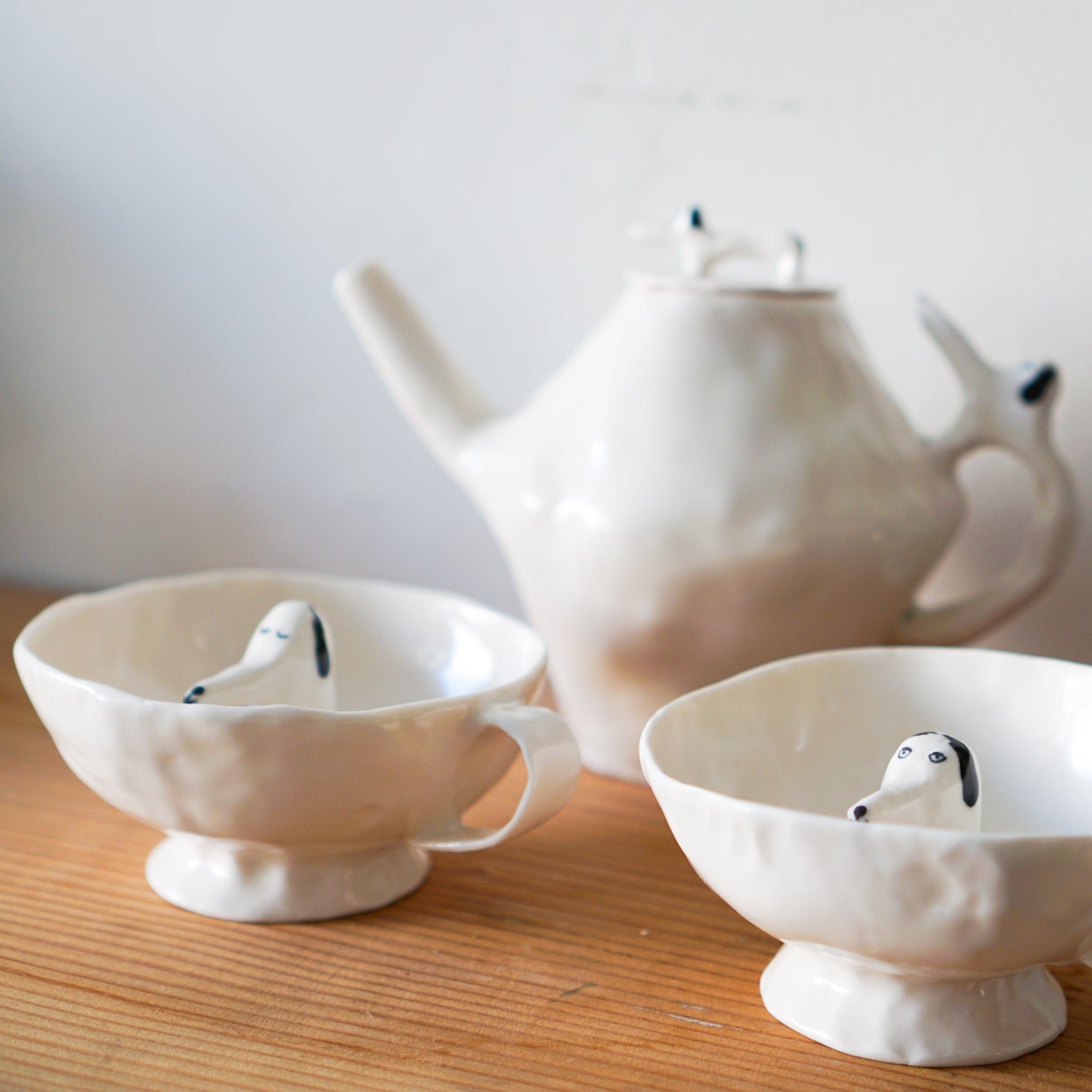 Eleonor Bostrom Ceramics Kitchen Dog Tea Cup by Eleonor Bostrom