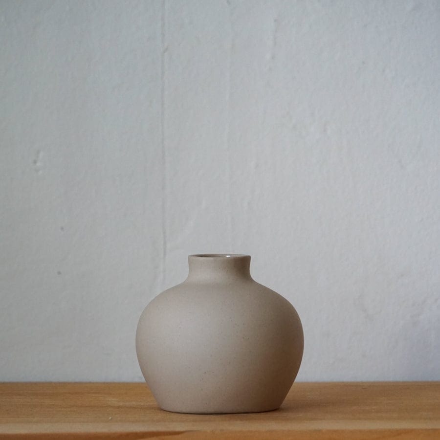 Floral Society Decor Short Ceramic Blossom Vase - Sand