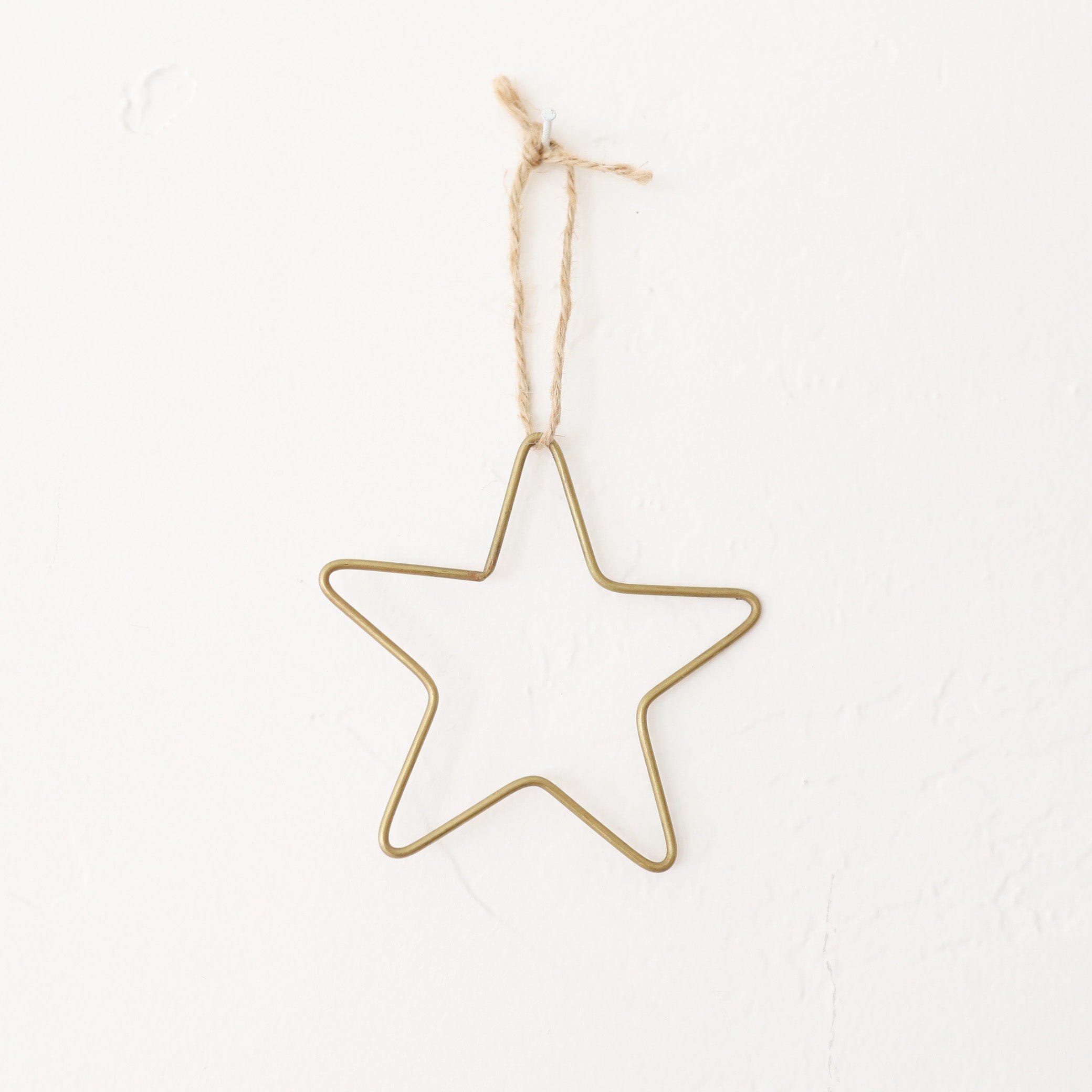 FOG LINEN Decor Large Star Brass Ornaments - Large Wire Star