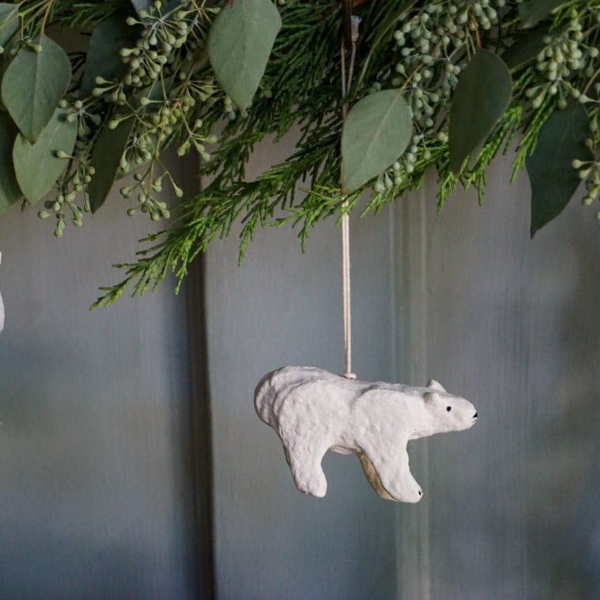 FOG LINEN Decor Polar Bear Ornament