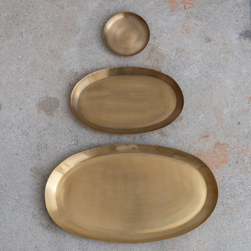 Fog Linen Kitchen Brass Oval Tray - Large