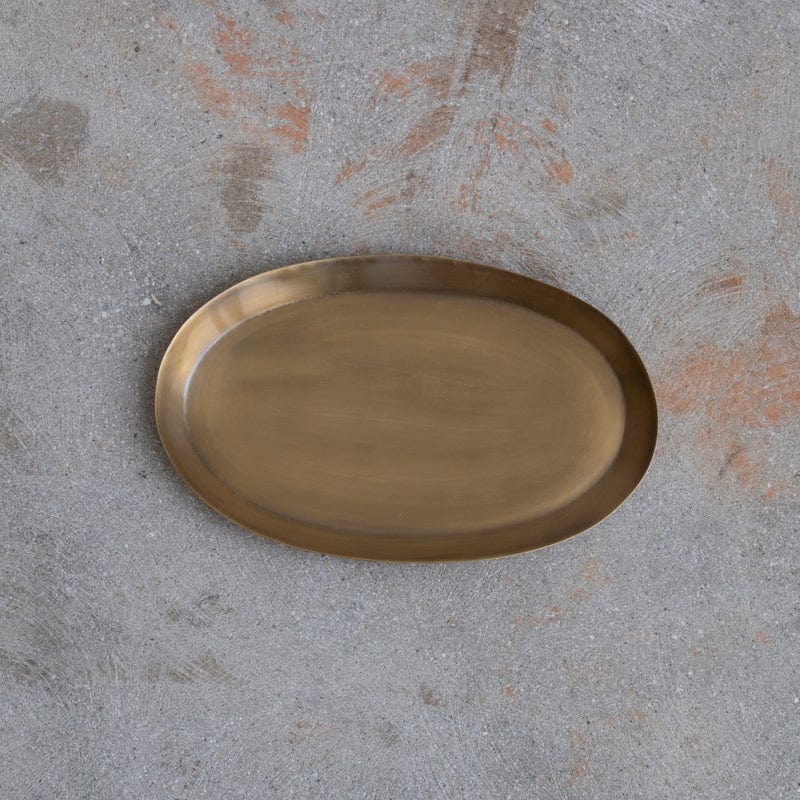 Fog Linen Kitchen Small Brass Oval Tray