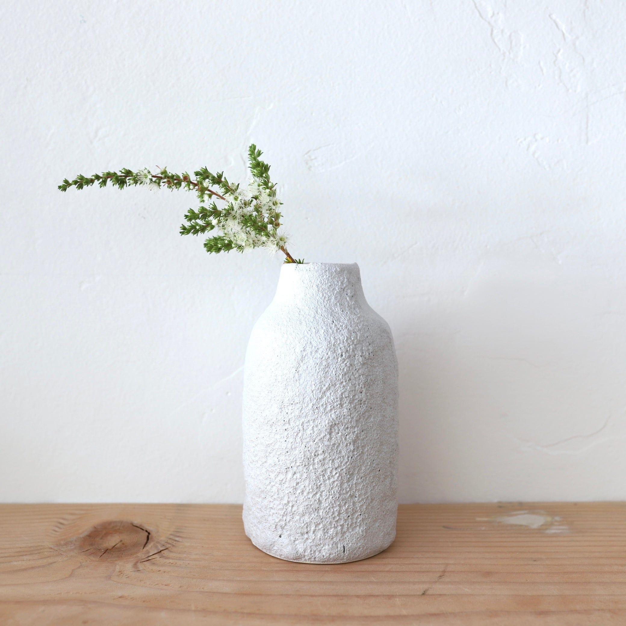 Gina Desantis Ceramics Decor Tall Crater Vase Collection - White