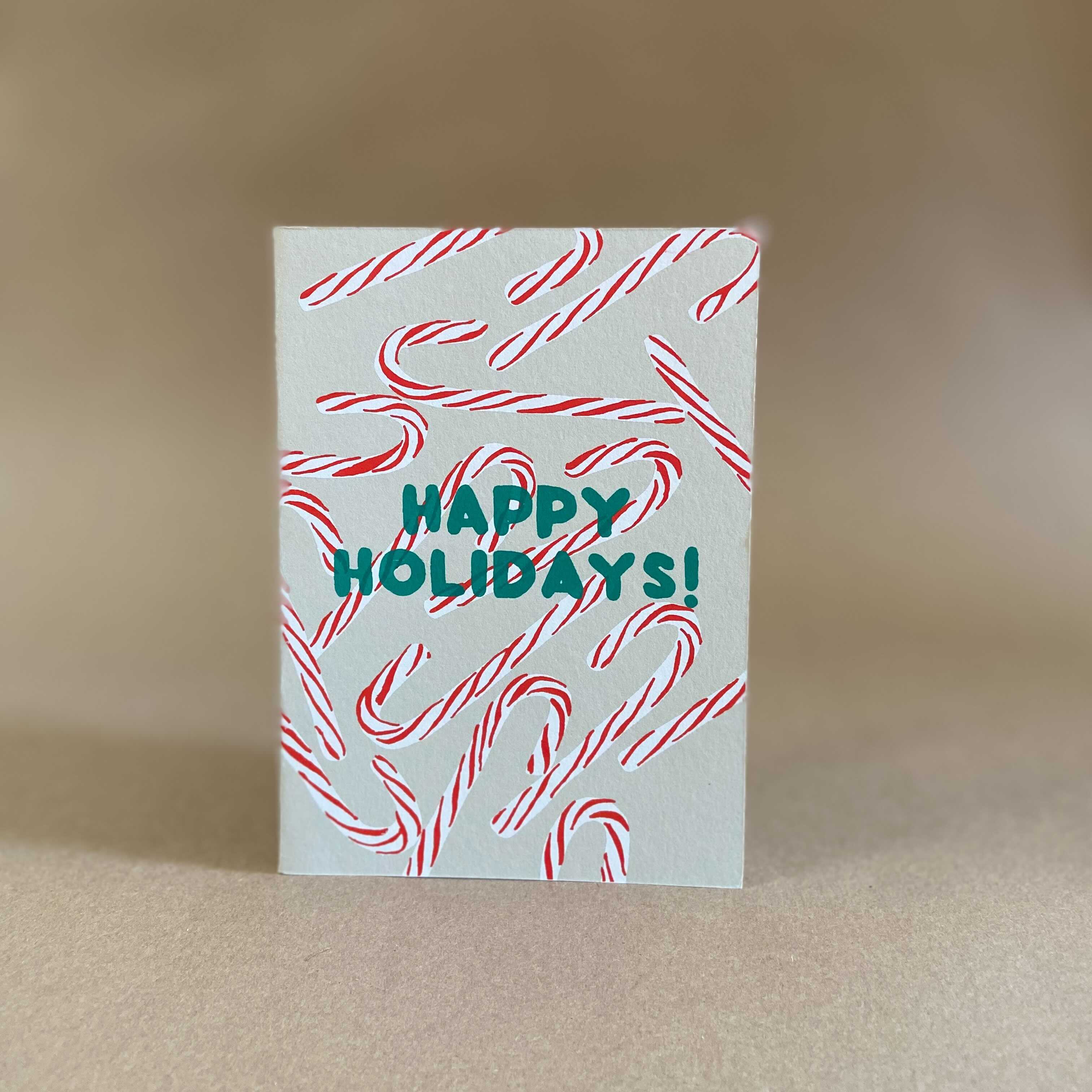 GOLD TEETH BROOKLYN Stationery Happy Holidays Card with Candy Canes