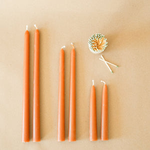 GREENTREE CANDLES Decor 6 Taper Candles by Greentree - Terracotta
