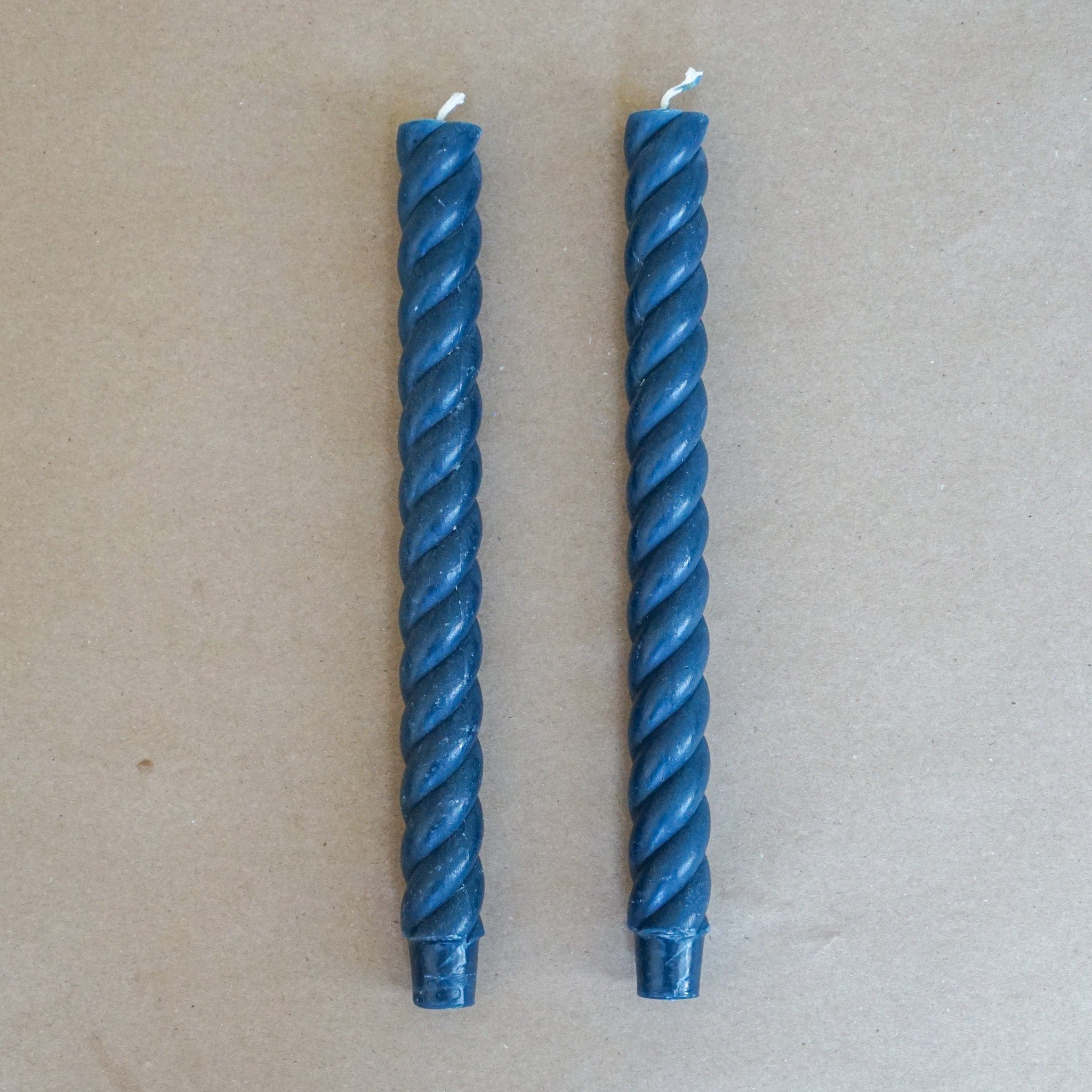GREENTREE CANDLES Decor Blue Slate Rope Taper Candles by Greentree