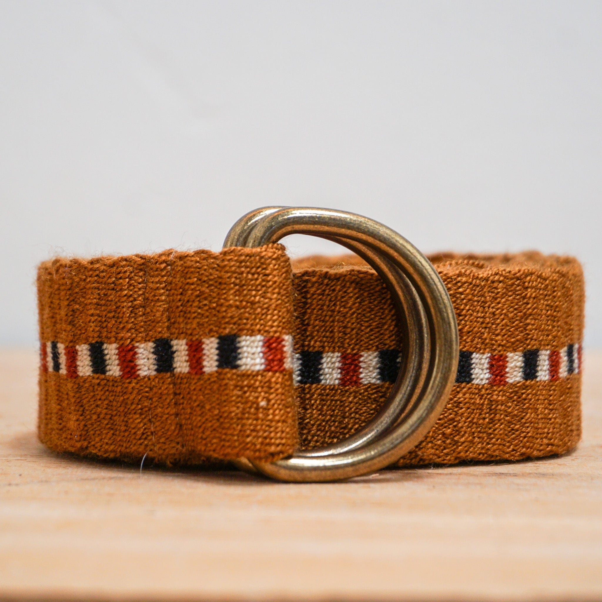 Guanabana Apparel & Accessories Braided Belt by Guanabana in Camel and Terracotta with Metal Buckle