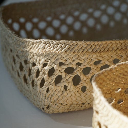 Guanabana Containers/ Vases/Baskets/Trays Beige / Medium Rectangular Iraca Tray by Guanabana