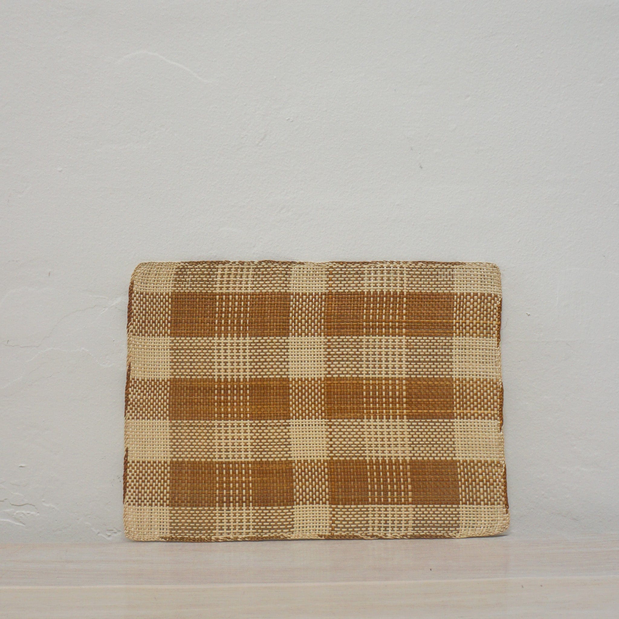 Guanabana Kitchen & Dining Natural/Brown Plaid Straw Placemat by Guanabana