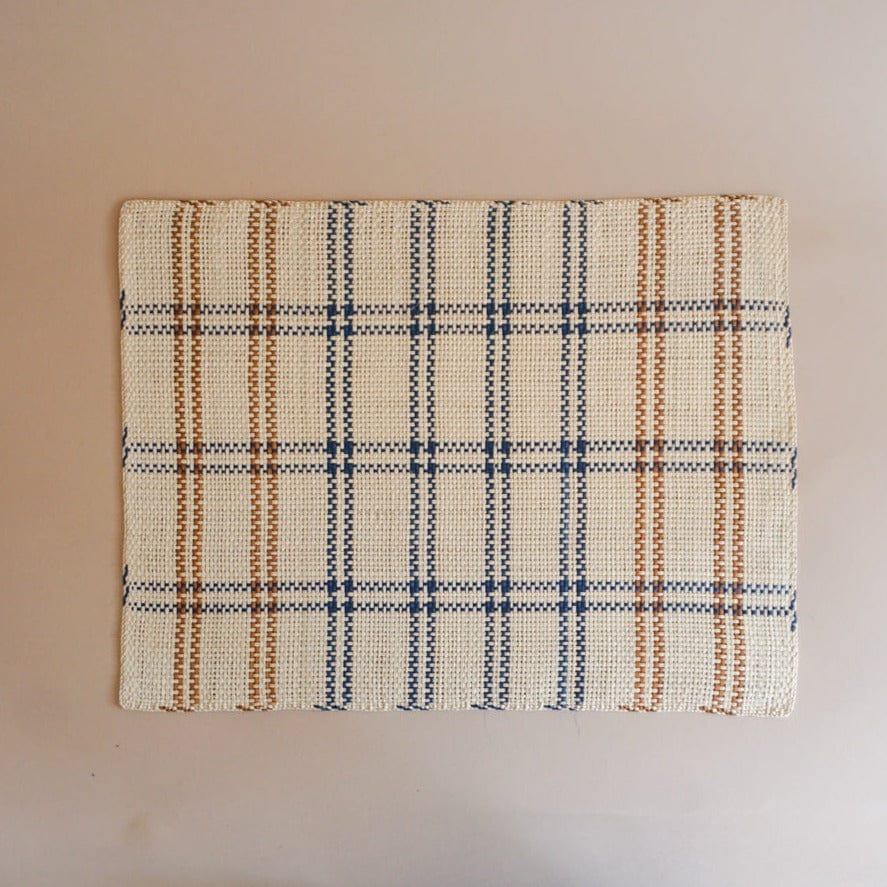 Guanabana Placemats Natural/Blue/Brown Striped Straw Placemat by Guanabana