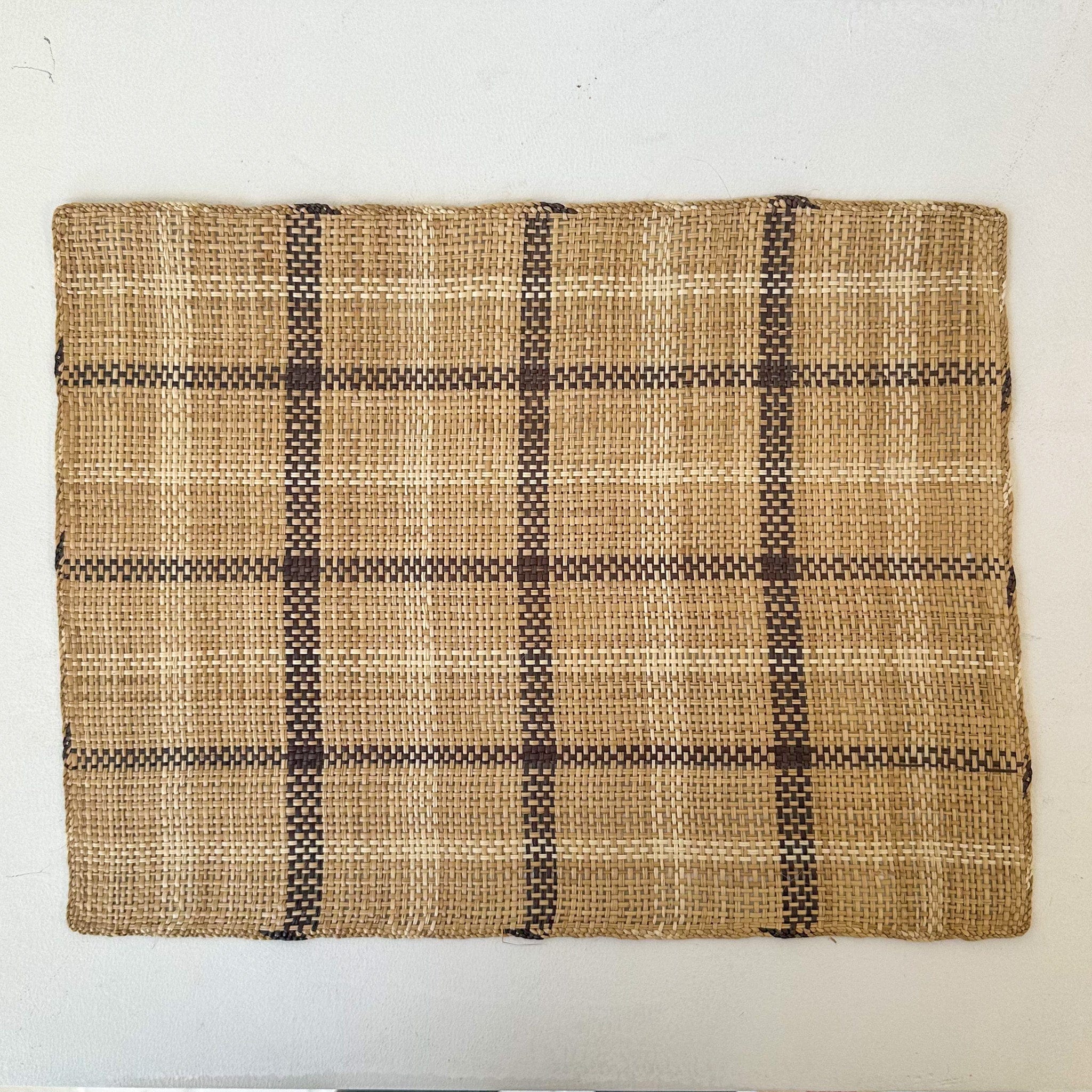 Guanabana Placemats Straw placemat in Natural and Brown Plaid by Guanabana