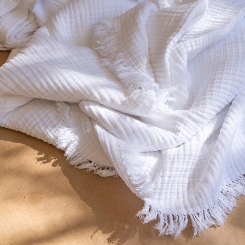 House No. 23 Linens White Alaia Blanket