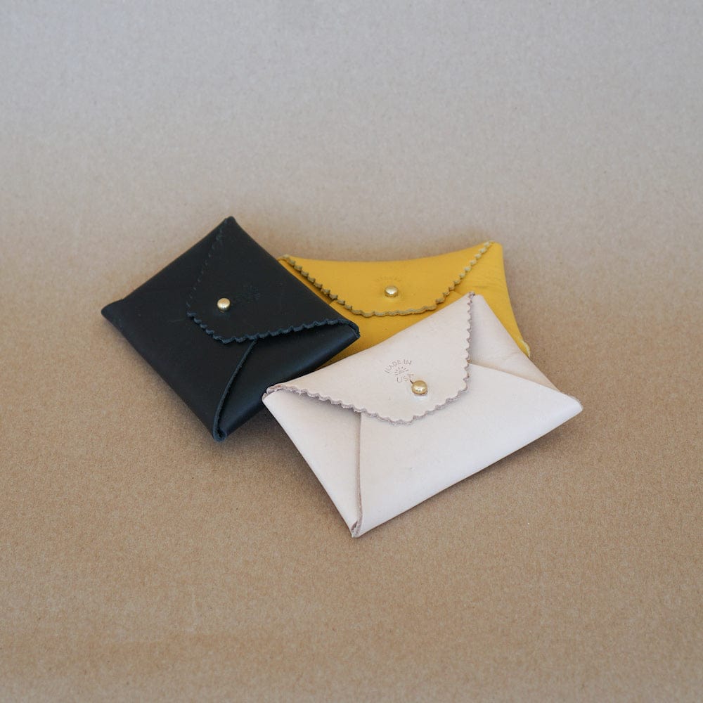 immodest cotton Apparel Natural Leather Credit Card Envelope - Natural