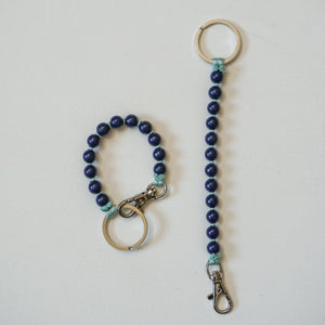 Ina Seifart Accessories Blueberry/Salvia Perlen Short Keyholder - Blueberry/Salvia