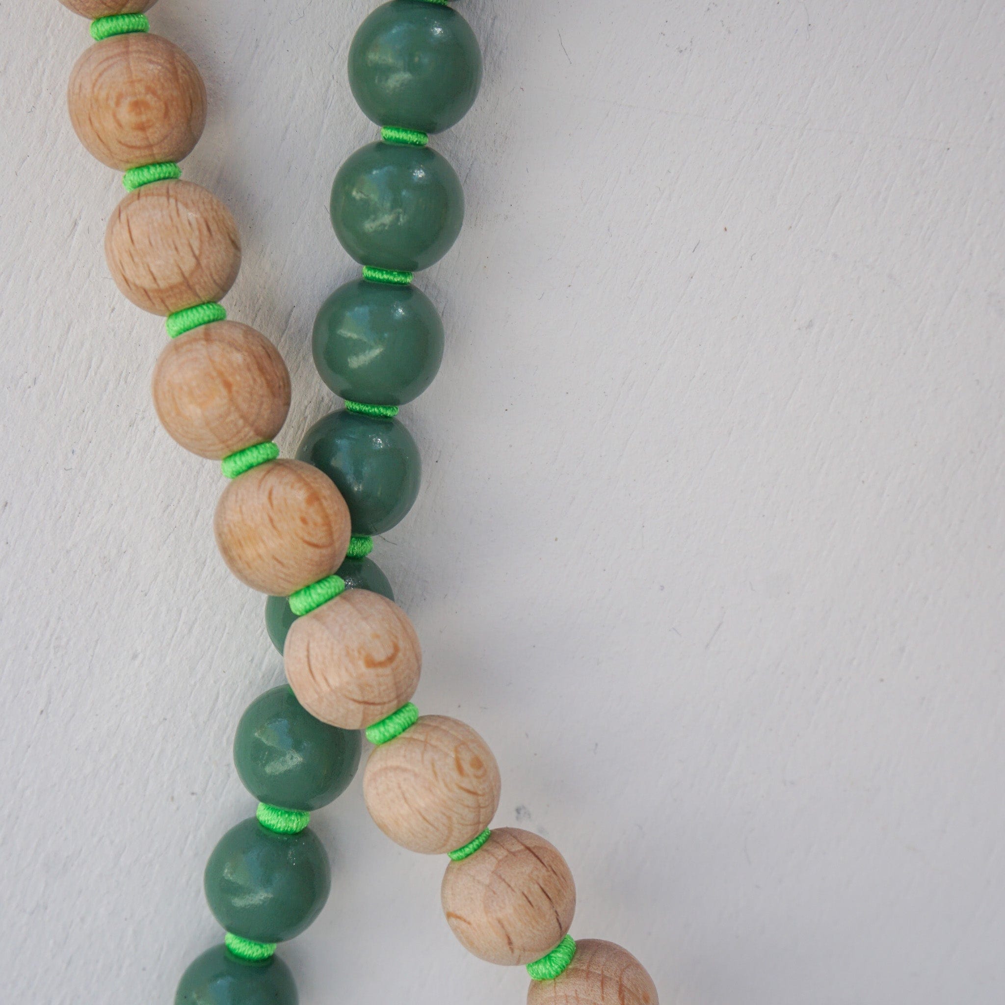 Ina Seifart Accessories Natural/ Salvia/Neon Green Long Beaded Keyholder