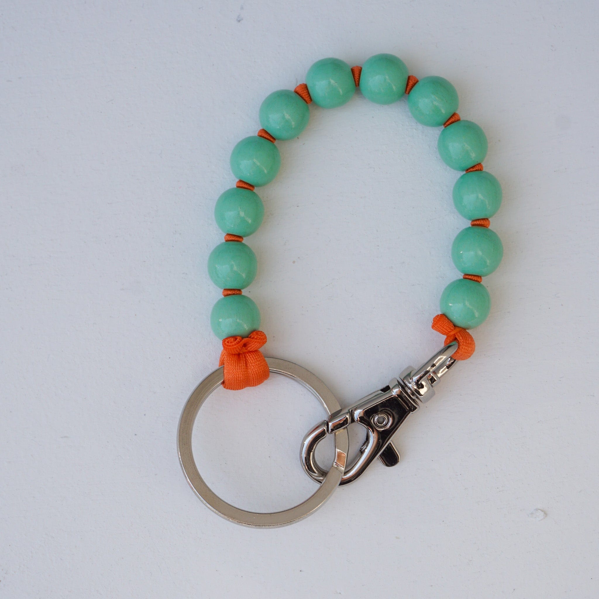 Ina Seifart Accessories Pastelgreen/Orange Short Beaded Keyholder