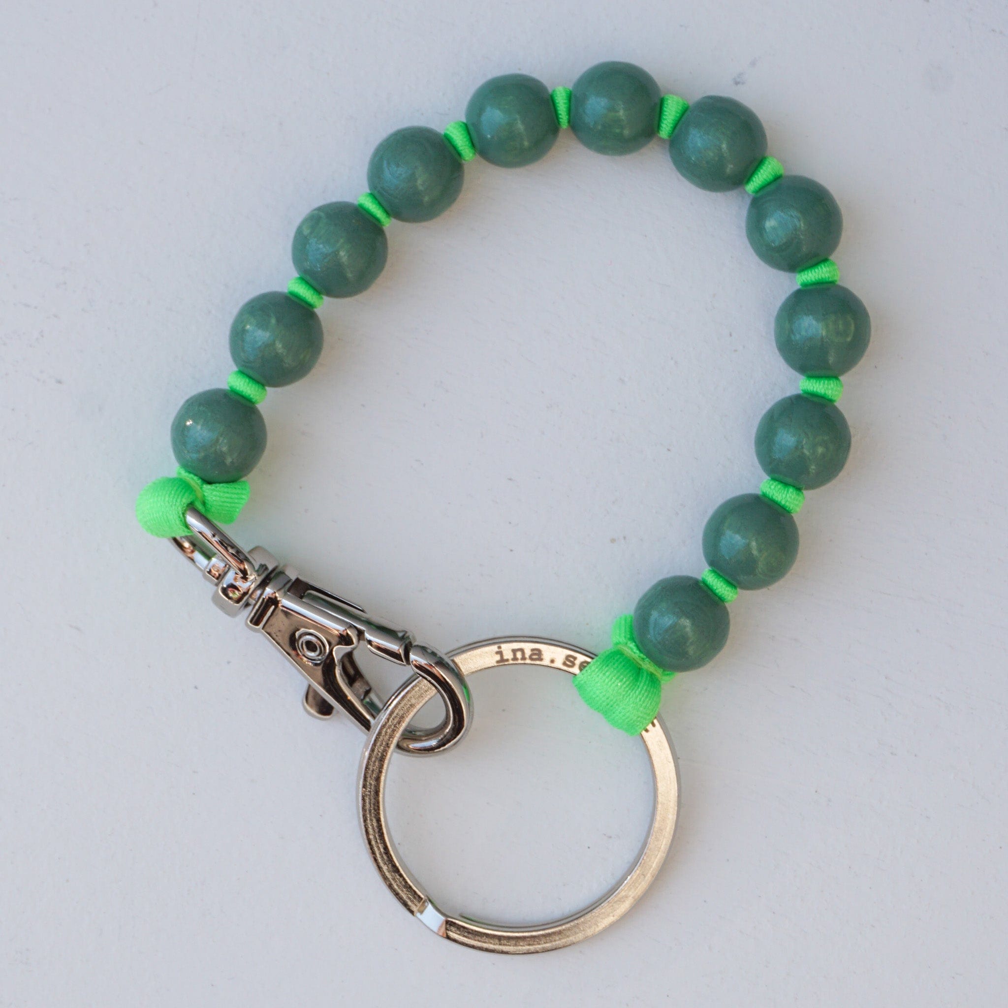 Ina Seifart Accessories Salvia/Neon Green Short Beaded Keyholder