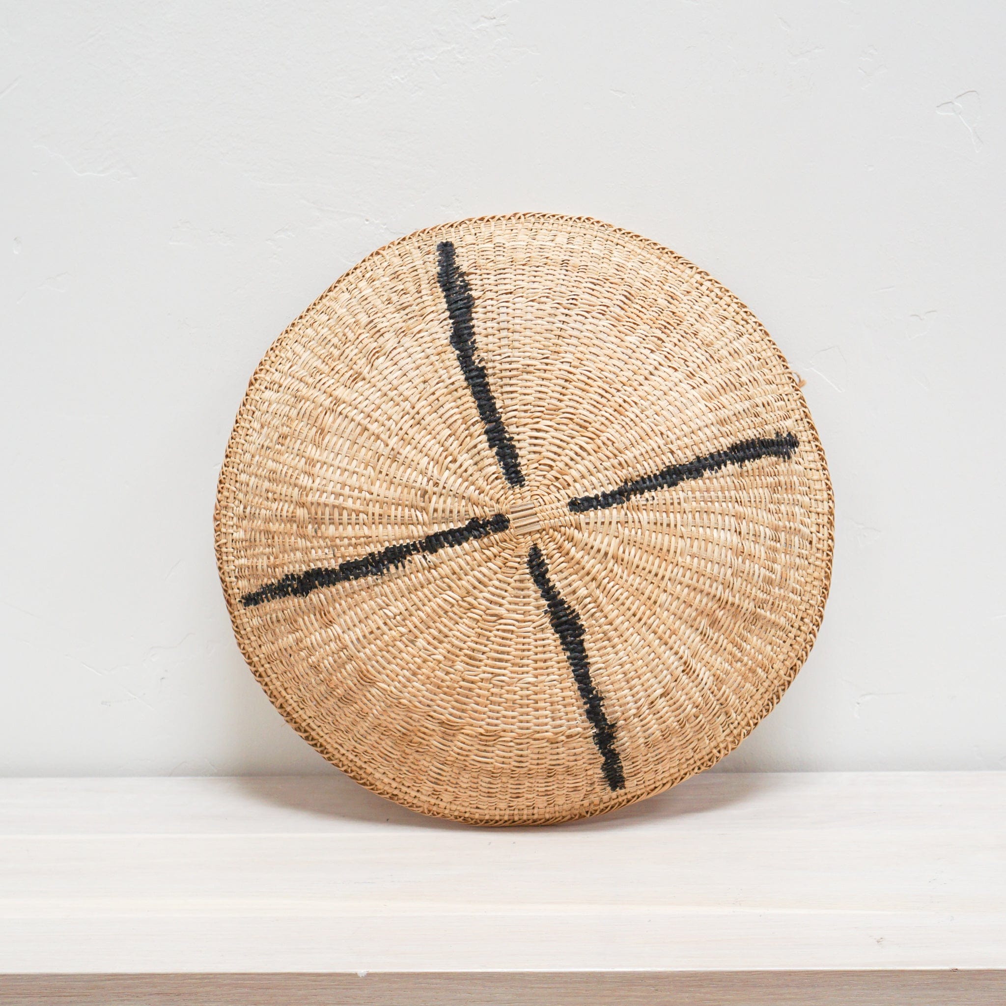 INCAUSA Garden + Utility A - Natural with black cross painting Woven Baskets with Hand Painted Graphism