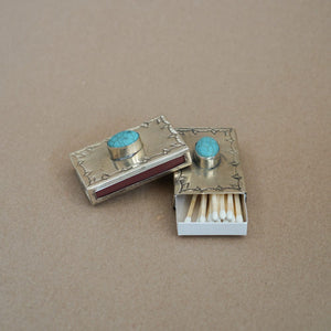 J. Alexander Apothecary Small Turquoise and Silver Matchbox